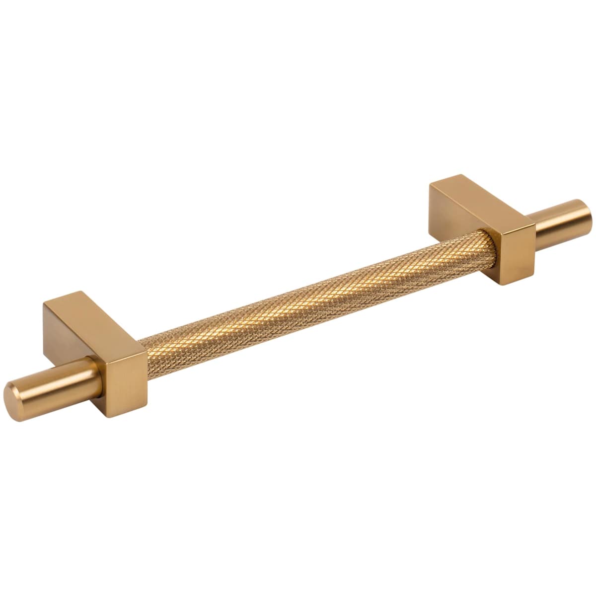 Jeffrey Alexander - 598-128SN - Larkin Center Knurled 5-1/16" Center to Center Modern Industrial Cabinet Bar Pull / Drawer Bar Handle in Satin Nickel