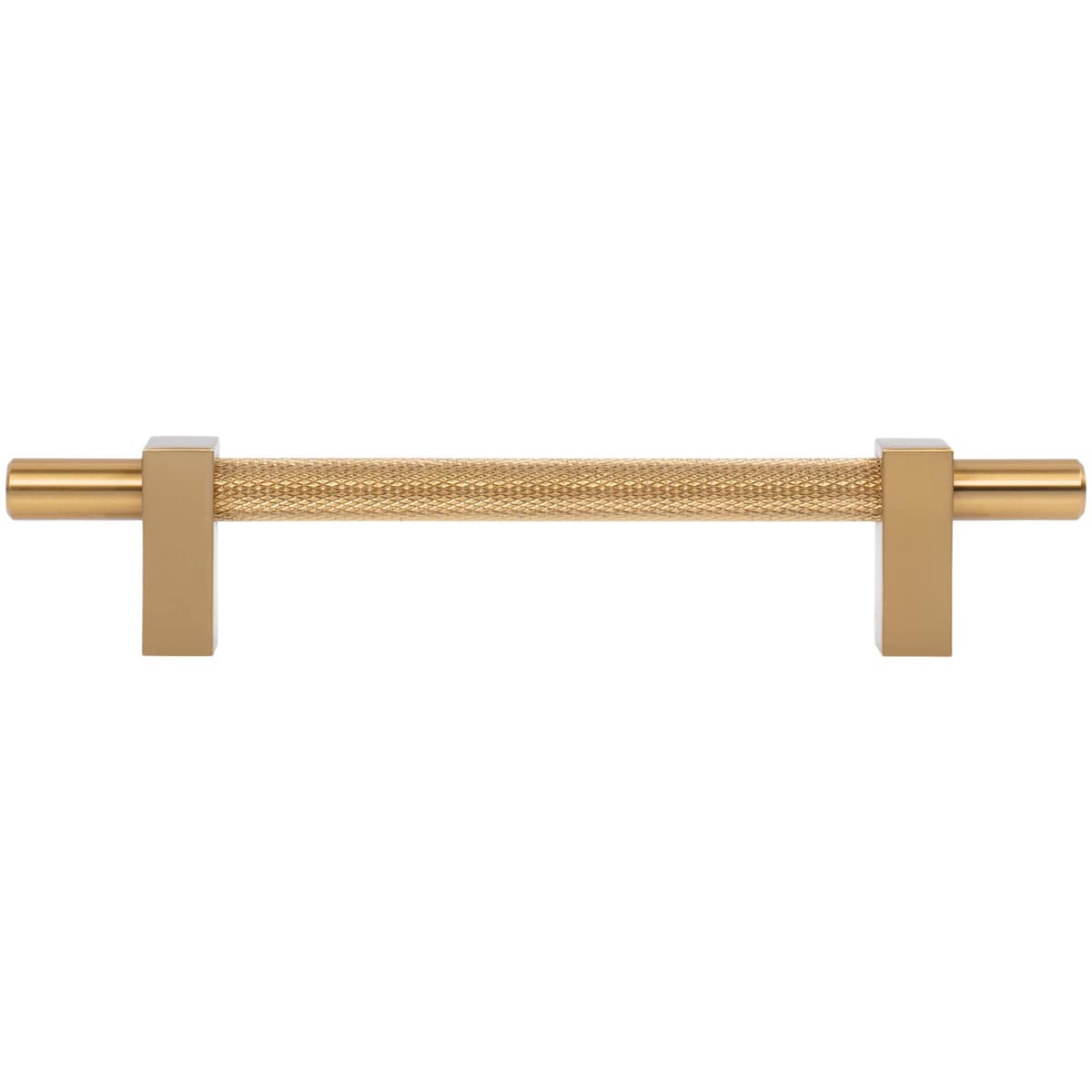 Jeffrey Alexander - 598-128SN - Larkin Center Knurled 5-1/16" Center to Center Modern Industrial Cabinet Bar Pull / Drawer Bar Handle in Satin Nickel