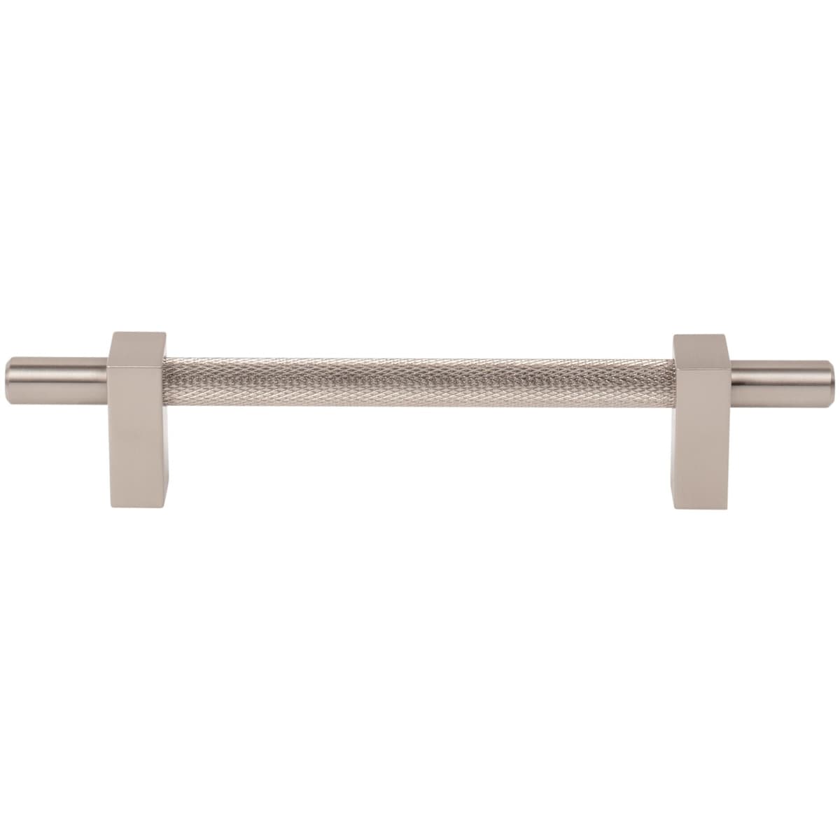 Jeffrey Alexander - 598-128SN - Larkin Center Knurled 5-1/16" Center to Center Modern Industrial Cabinet Bar Pull / Drawer Bar Handle in Satin Nickel