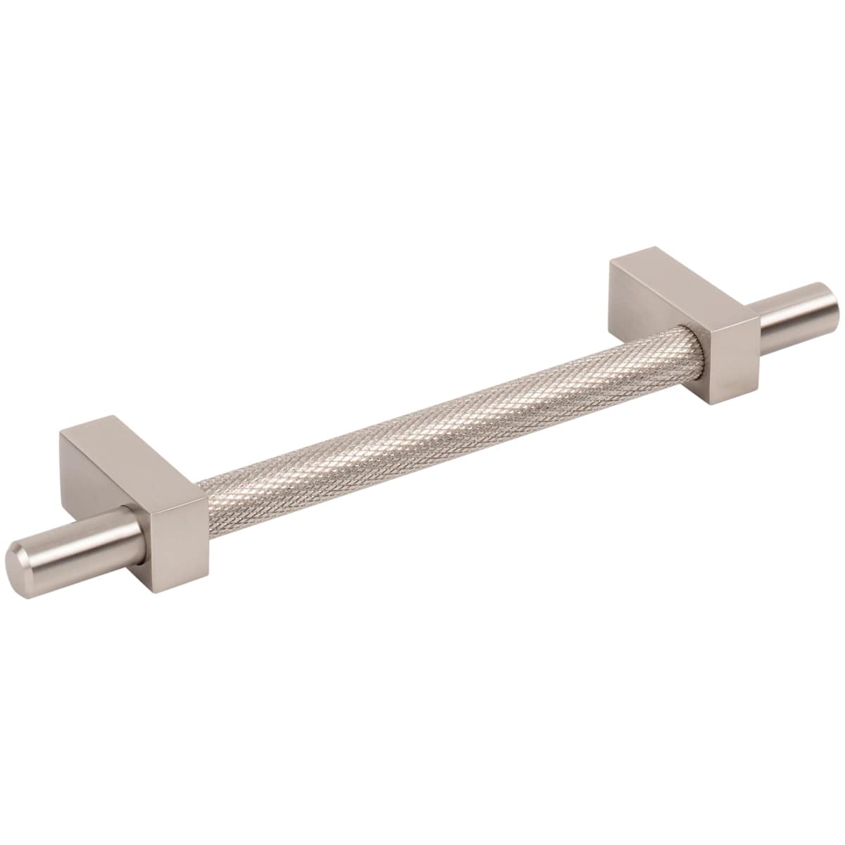 Jeffrey Alexander - 598-128SN - Larkin Center Knurled 5-1/16" Center to Center Modern Industrial Cabinet Bar Pull / Drawer Bar Handle in Satin Nickel