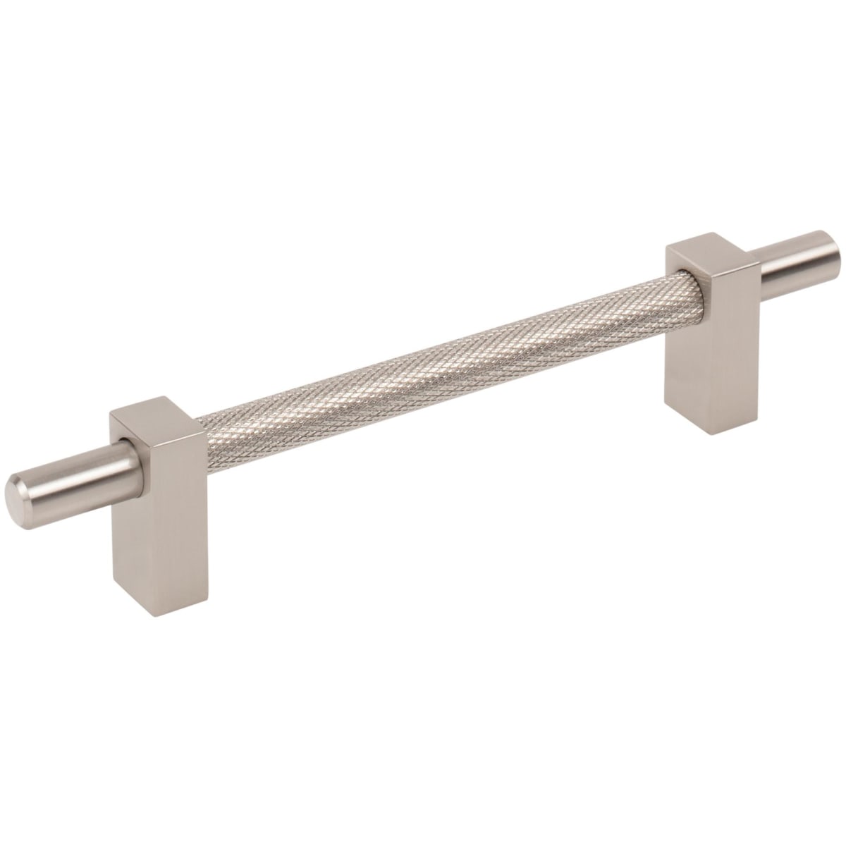 Jeffrey Alexander - 598-128SN - Larkin Center Knurled 5-1/16" Center to Center Modern Industrial Cabinet Bar Pull / Drawer Bar Handle in Satin Nickel