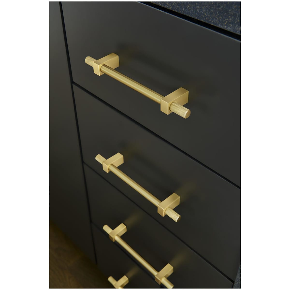 Jeffrey Alexander - 598-305SBZ - Larkin Center Knurled 12" (305mm) Center to Center Modern Industrial Large Cabinet Bar Handle / Drawer Bar Pull in Satin Bronze