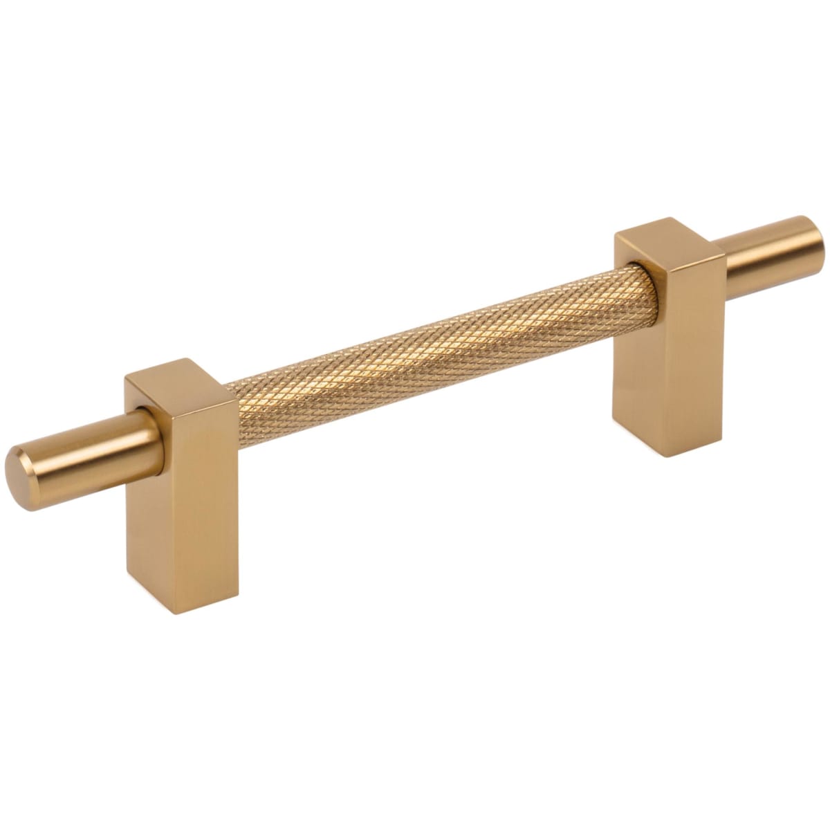 Jeffrey Alexander - 598-96SBZ - Larkin Center Knurled 3-3/4" (96mm) Center to Center Modern Industrial Cabinet Bar Handle / Drawer Bar Pull in Satin Bronze