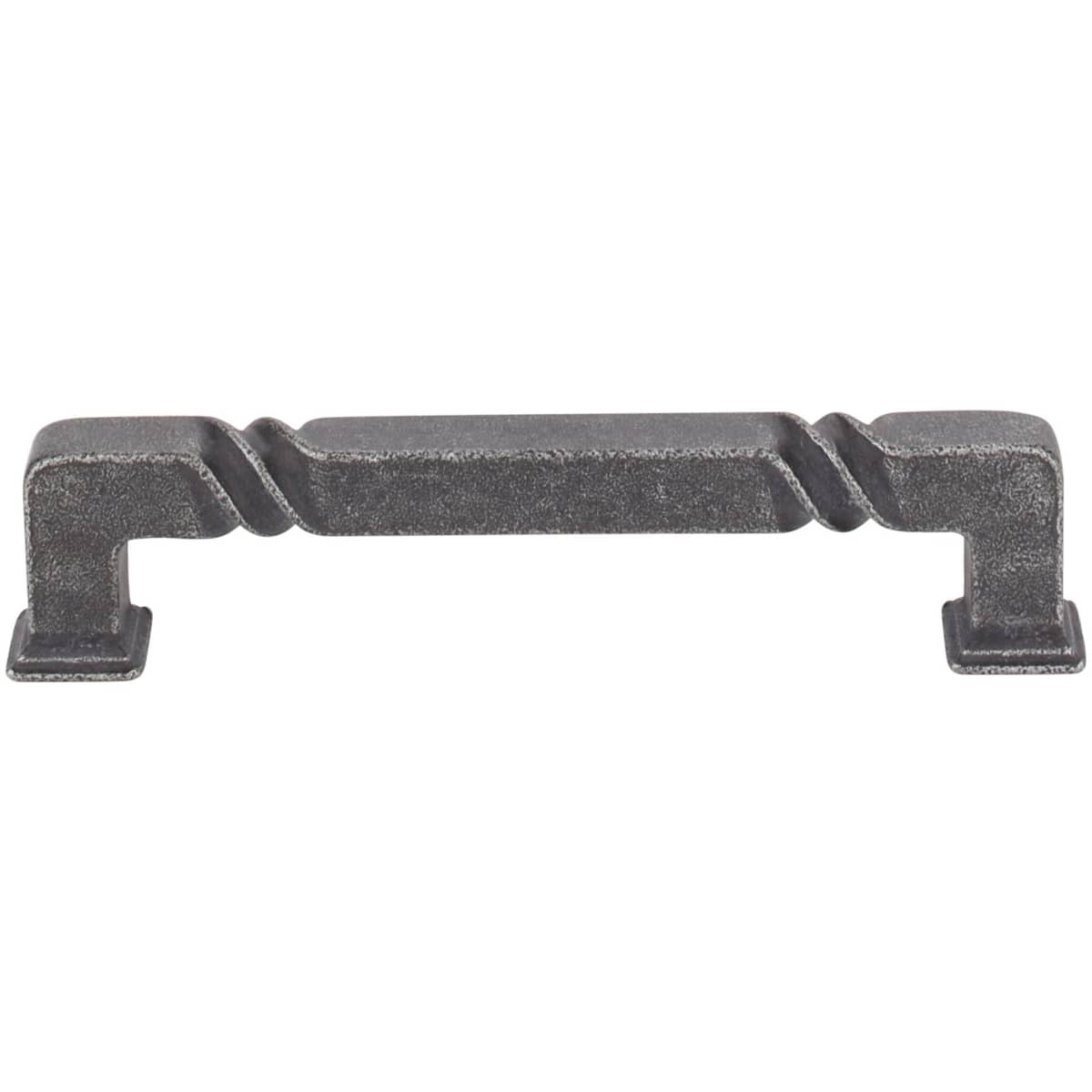 Jeffrey Alexander - 602-128SIM - Tahoe 5-1/16" (128mm) Center to Center Mountain Lodge Style Square Cabinet Handle / Drawer Pull in Distressed Antique Silver