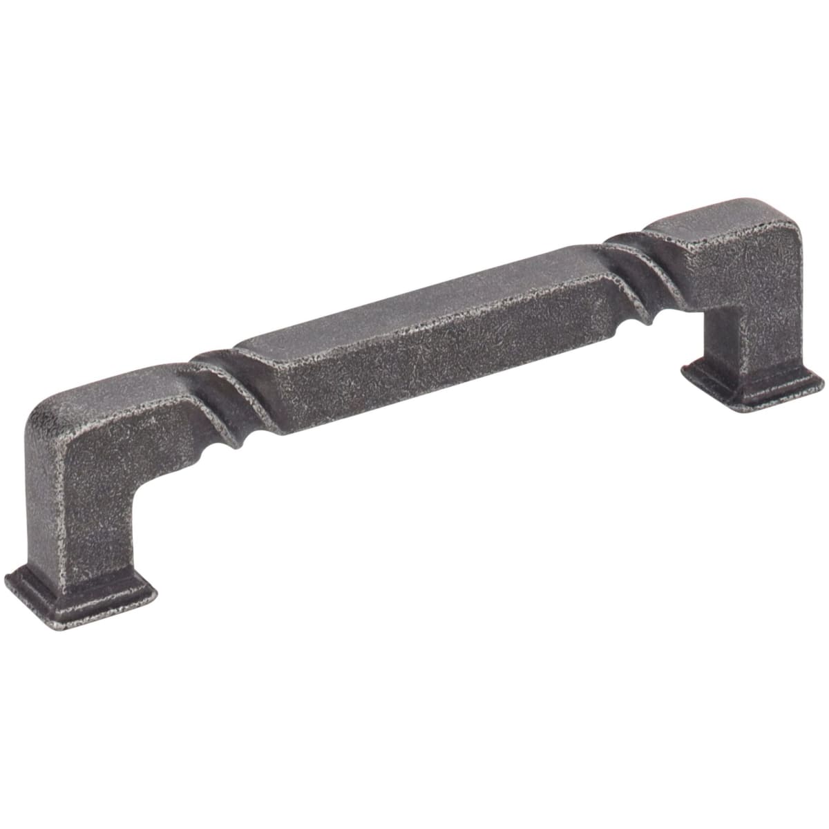 Jeffrey Alexander - 602-128SIM - Tahoe 5-1/16" (128mm) Center to Center Mountain Lodge Style Square Cabinet Handle / Drawer Pull in Distressed Antique Silver