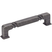Jeffrey Alexander - 602-128SIM - Tahoe 5-1/16" (128mm) Center to Center Mountain Lodge Style Square Cabinet Handle / Drawer Pull in Distressed Antique Silver
