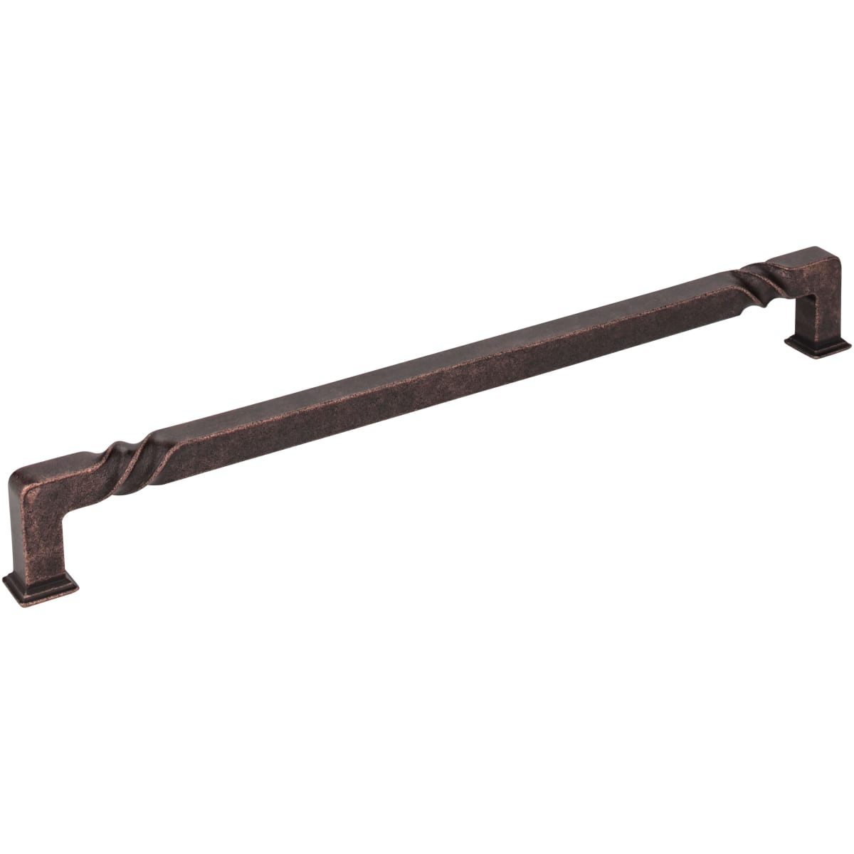 Jeffrey Alexander - 602-12DMAC - Tahoe 12" Center to Center Rustic Twist Square Appliance Handle / Appliance Pull in Distressed Oil Rubbed Bronze