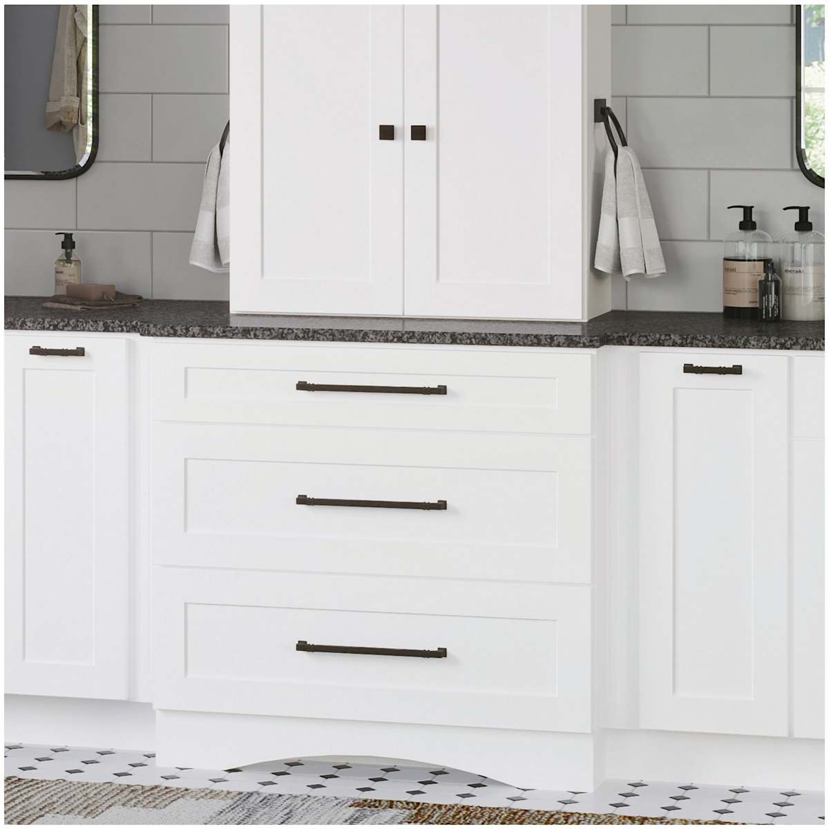 Jeffrey Alexander - 602-96BLK - Tahoe 3-3/4" Center to Center Twist Barrel Square Cabinet Handle / Drawer Pull in Black