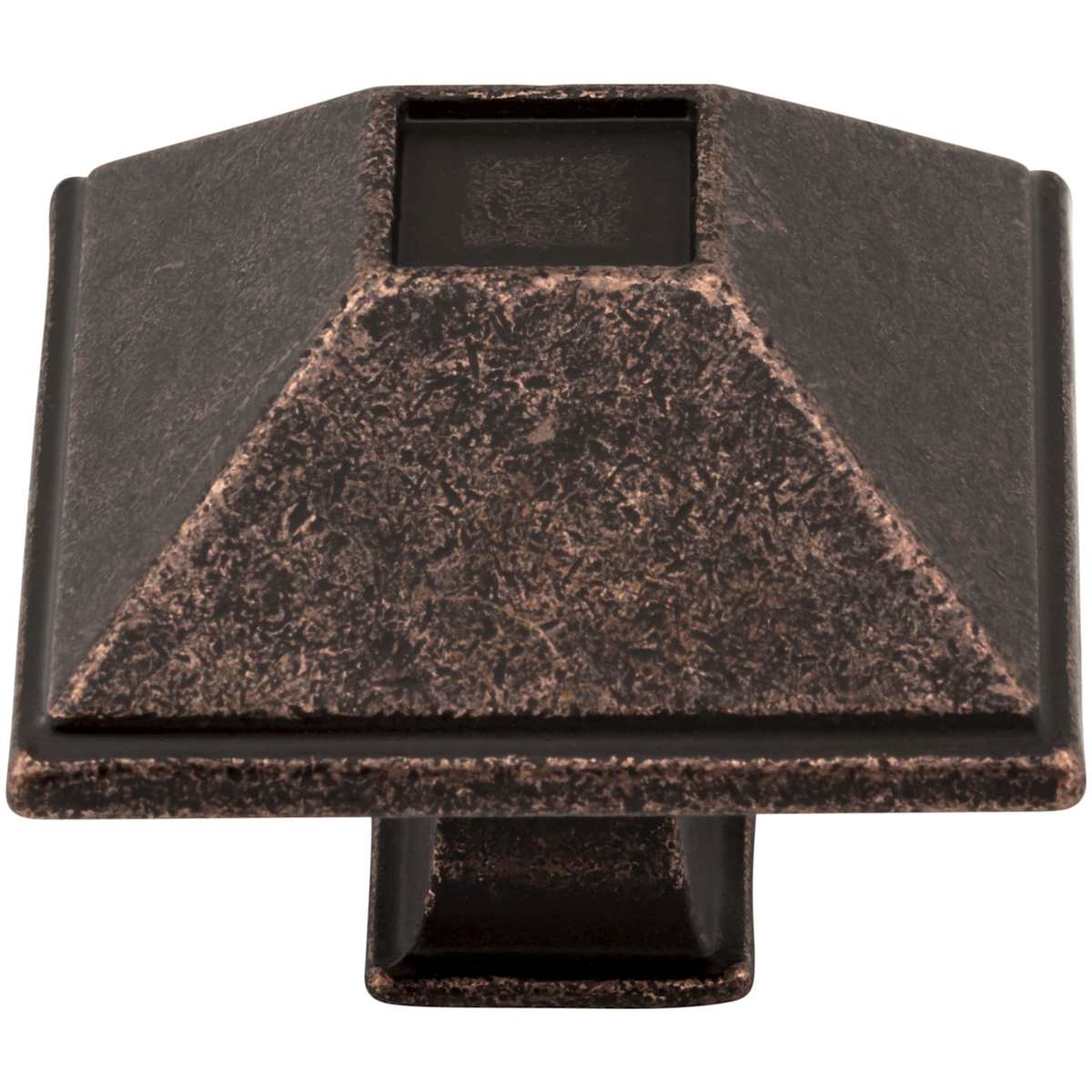 Jeffrey Alexander - 602SIM - Tahoe 1-1/2" Pyramid Square Rustic Cabinet Knob / Drawer Knob in Distressed Antique Silver