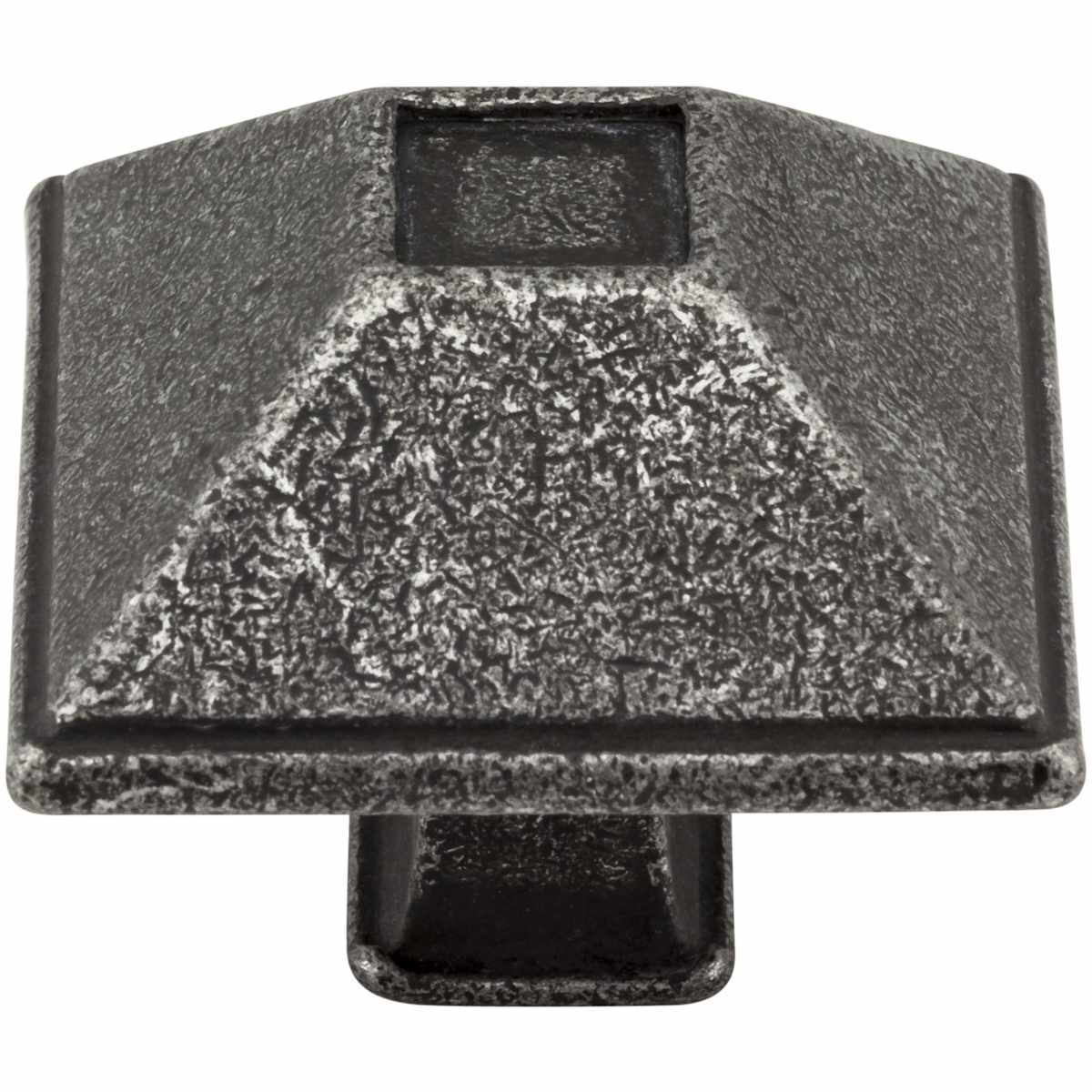 Jeffrey Alexander - 602SIM - Tahoe 1-1/2" Pyramid Square Rustic Cabinet Knob / Drawer Knob in Distressed Antique Silver