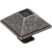 Jeffrey Alexander - 602SIM - Tahoe 1-1/2" Pyramid Square Rustic Cabinet Knob / Drawer Knob in Distressed Antique Silver
