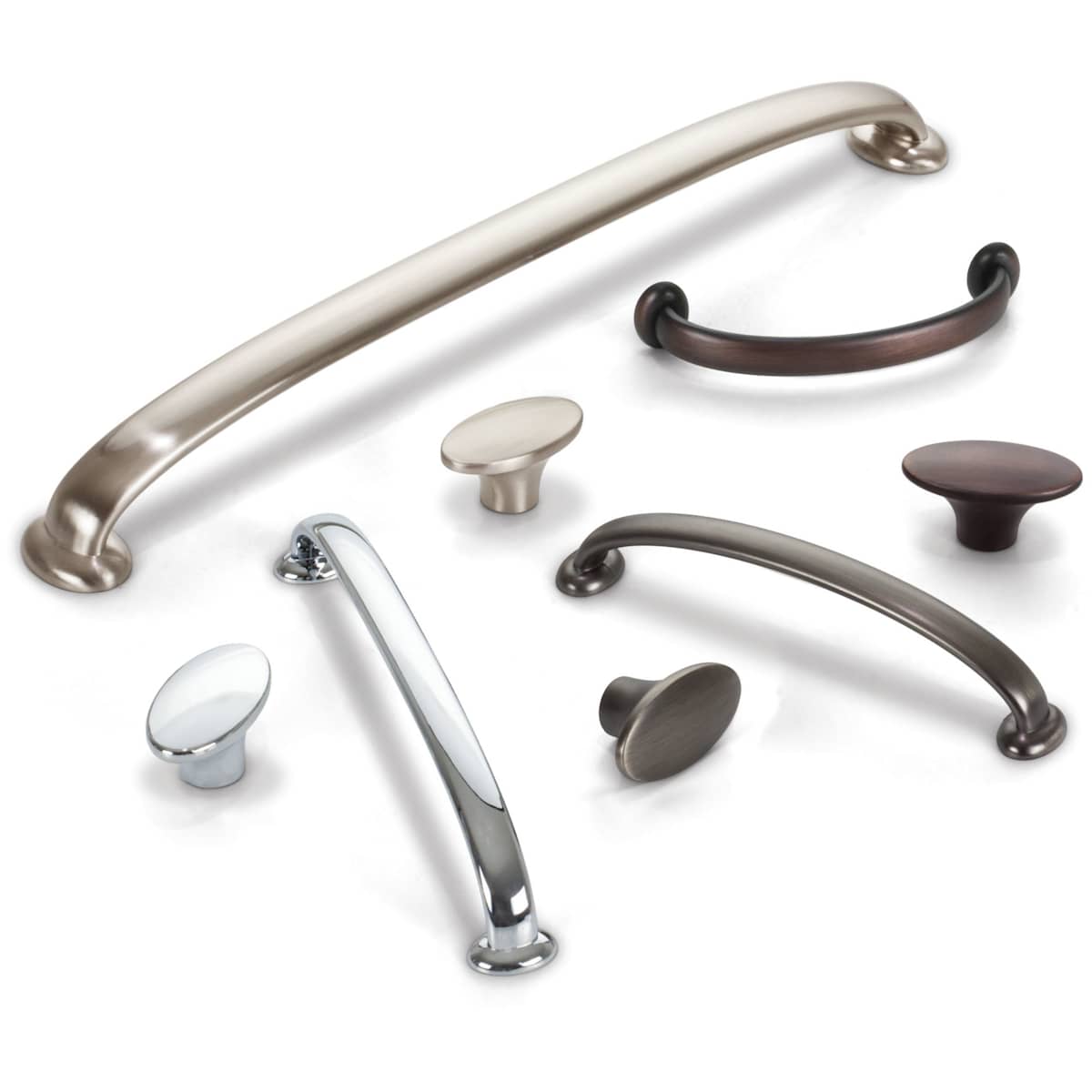 Jeffrey Alexander - 650-12SN - Hudson 12" Center to Center Curved Appliance Pull / Handle in Satin Nickel