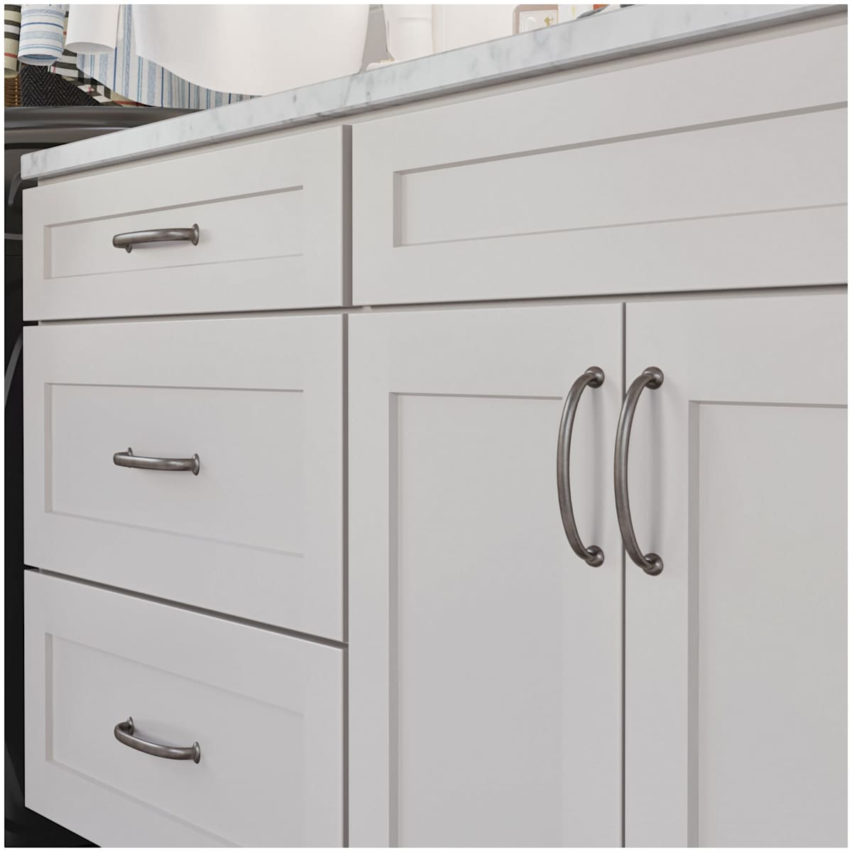 Jeffrey Alexander - 650-96DBAC - Hudson 3-3/4" Center to Center Curved Arch Bow Cabinet Handle / Drawer Pull in Brushed Oil Rubbed Bronze