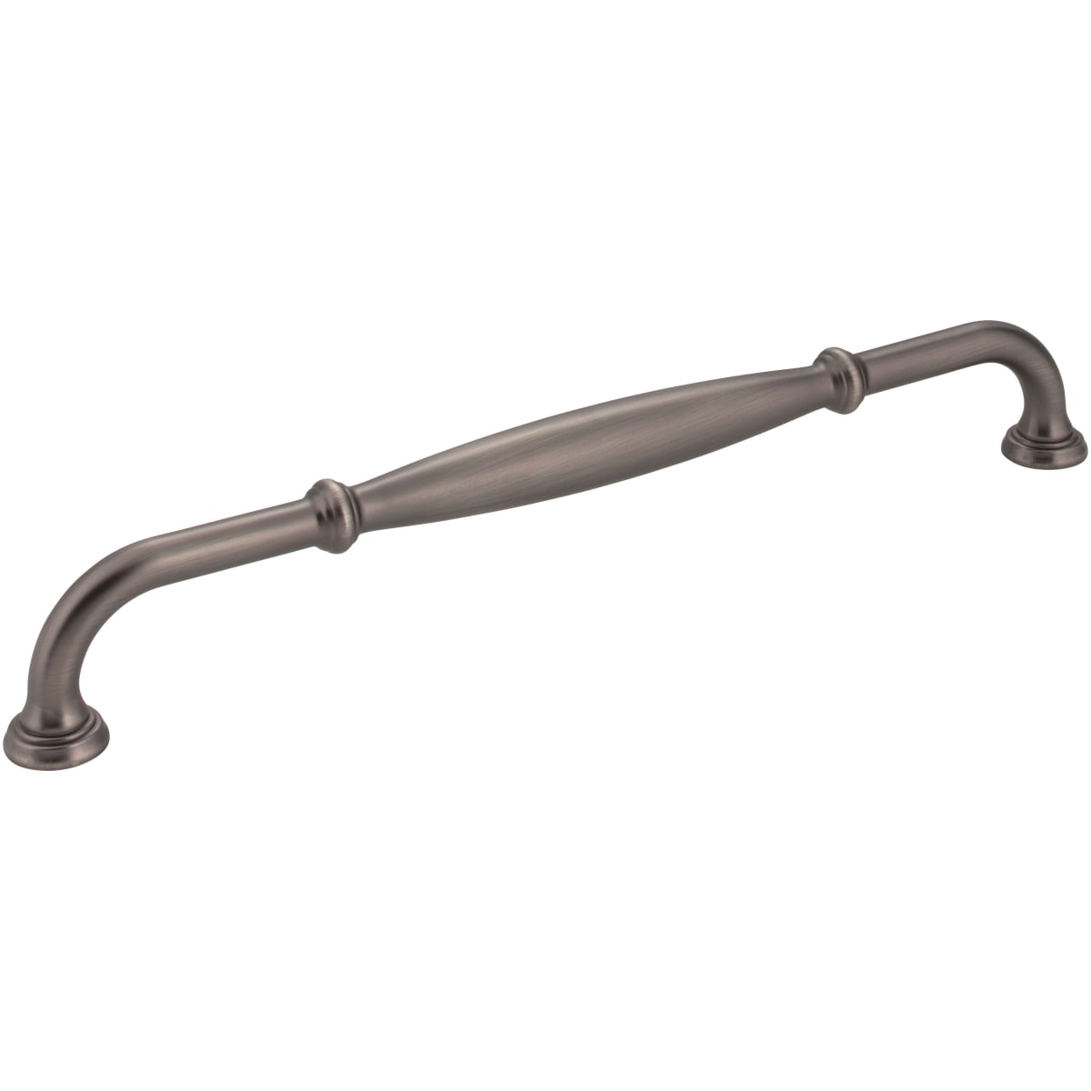 Jeffrey Alexander - 658-12BNBDL - Tiffany 12" Center to Center Classic Transitional Barrel Appliance Pull / Appliance Handle in Brushed Pewter