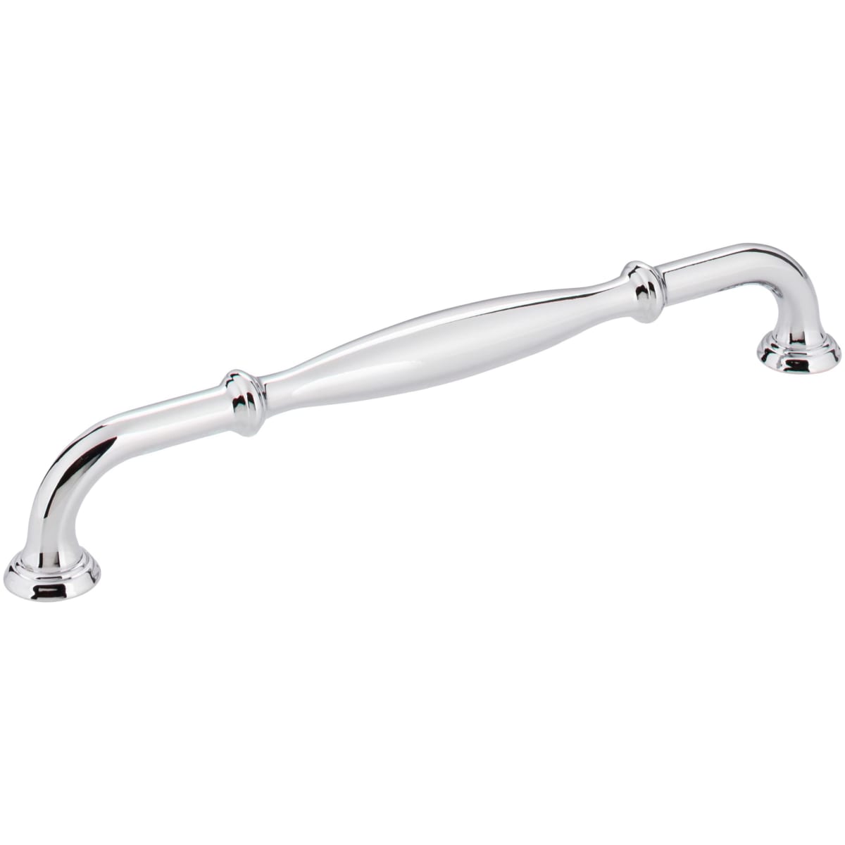 Jeffrey Alexander - 658-192PC - Tiffany 7-9/16" (192 mm) Center to Center Classic Transitional Cabinet Handle / Drawer Pull with Step Details in Polished Chrome