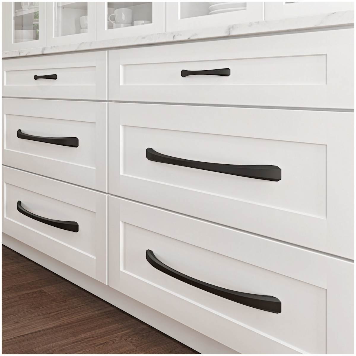 Jeffrey Alexander - 678-128DBAC - Wheeler 5-1/16" Center to Center Transitional Beveled Arch Bow Cabinet Handle / Drawer Pull in Brushed Oil Rubbed Bronze