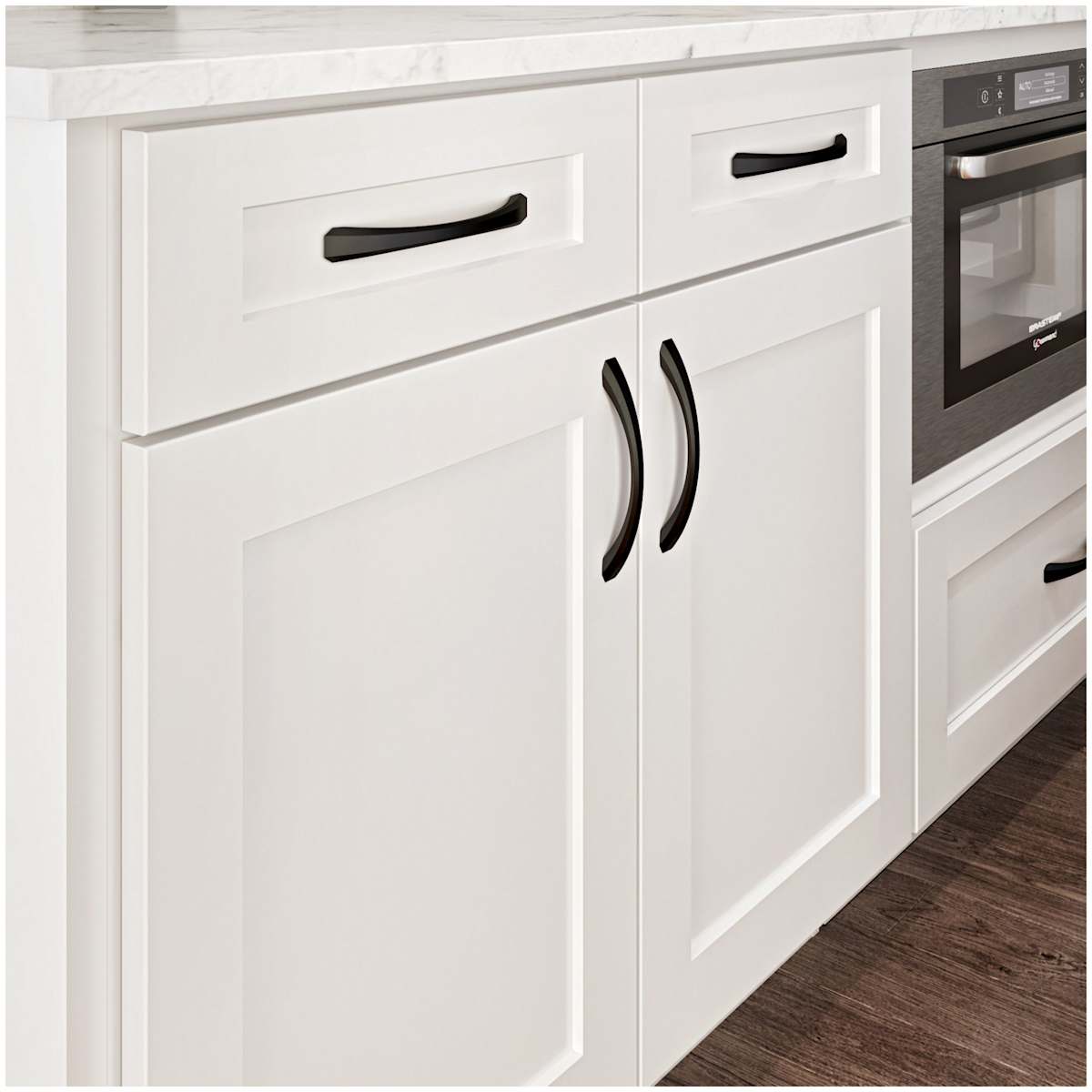 Jeffrey Alexander - 678-96DBAC - Wheeler 3-3/4" Center to Center Arch Bow Cabinet Handle / Drawer Pull in Brushed Oil Rubbed Bronze