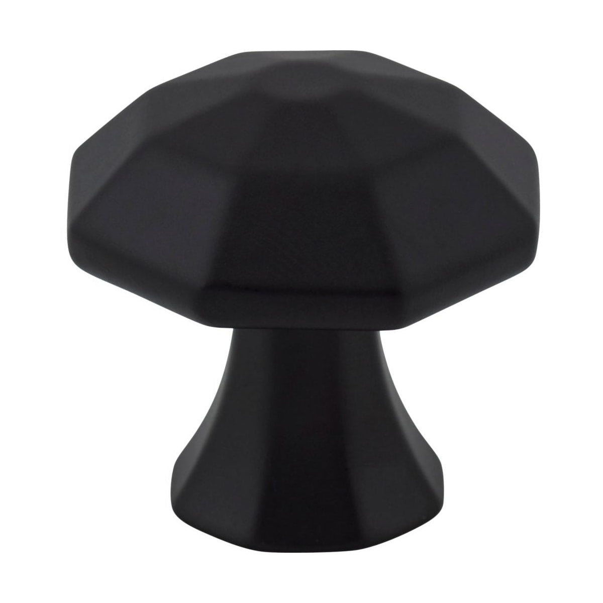 Jeffrey Alexander - 678MB - Wheeler 1-1/4" Faceted Gem Cut Geometric Cabinet Knob / Drawer Knob in Matte Black