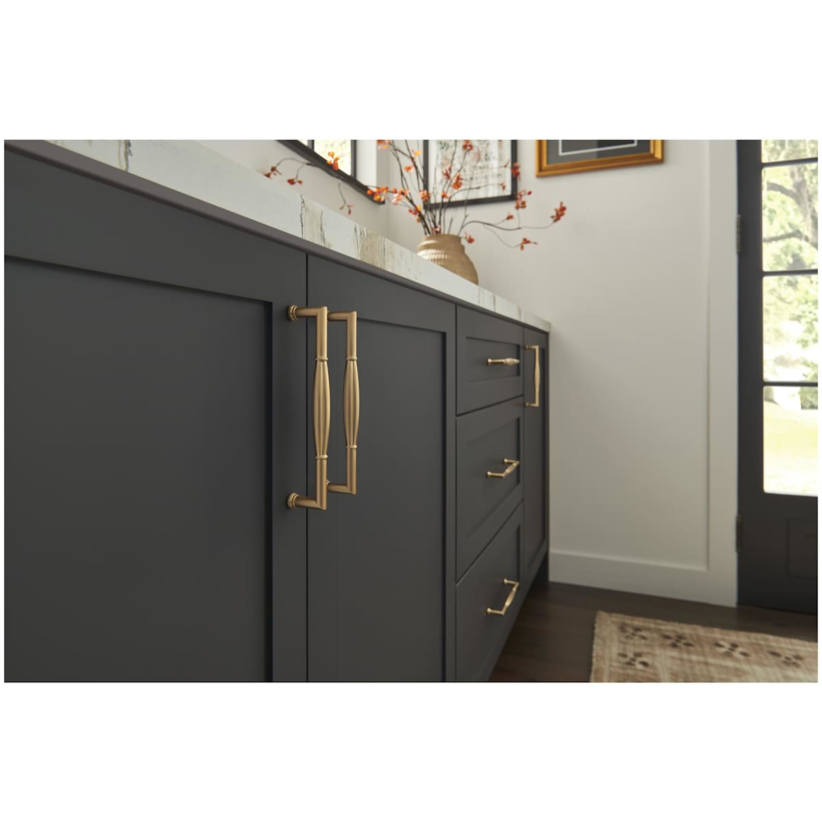 Jeffrey Alexander - 686-128DBAC - Southerland 5-1/16" (128mm) Center to Center Traditional Ridged Barrel Cabinet Handle / Drawer Pull in Brushed Oil Rubbed Bronze
