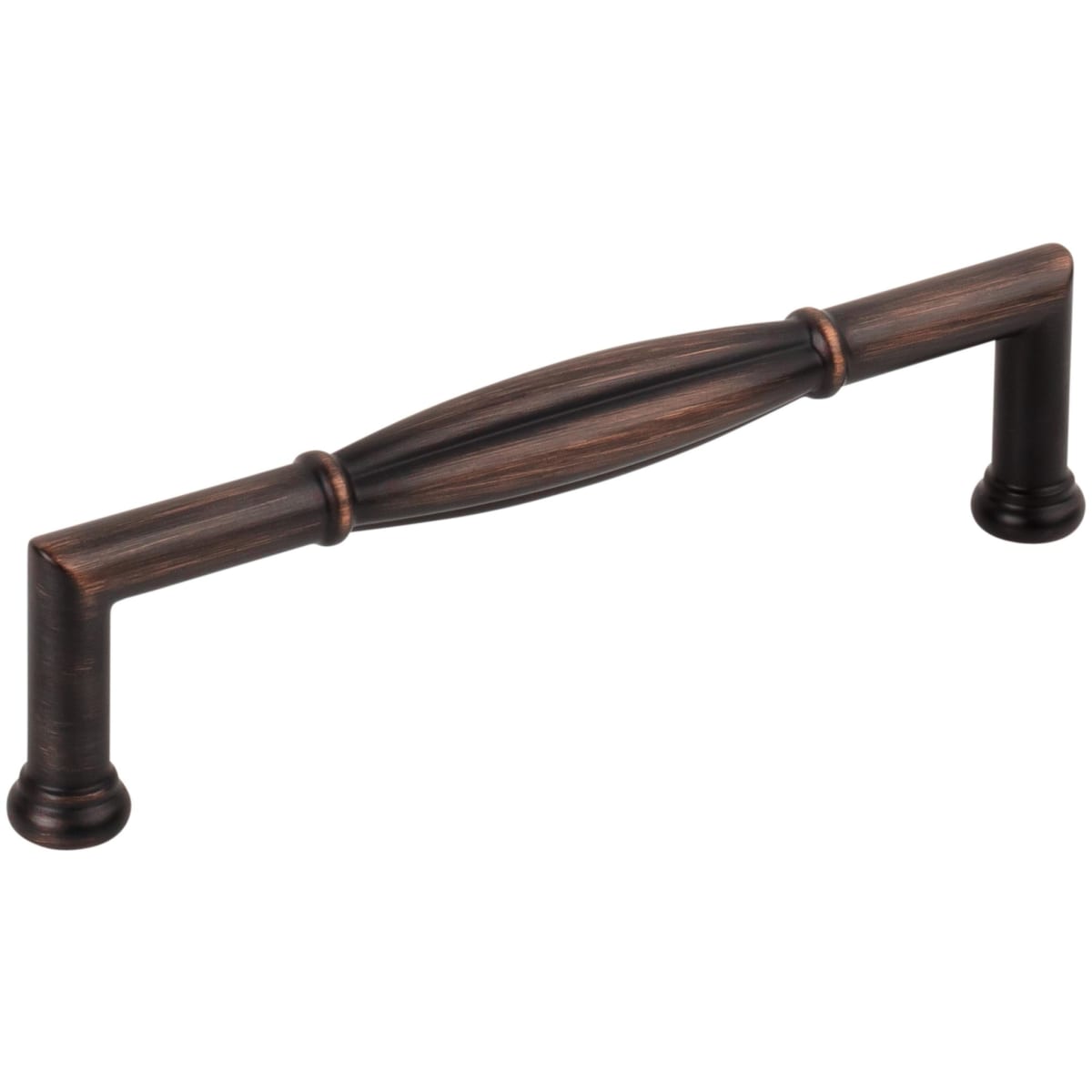 Jeffrey Alexander - 686-128DBAC - Southerland 5-1/16" (128mm) Center to Center Traditional Ridged Barrel Cabinet Handle / Drawer Pull in Brushed Oil Rubbed Bronze