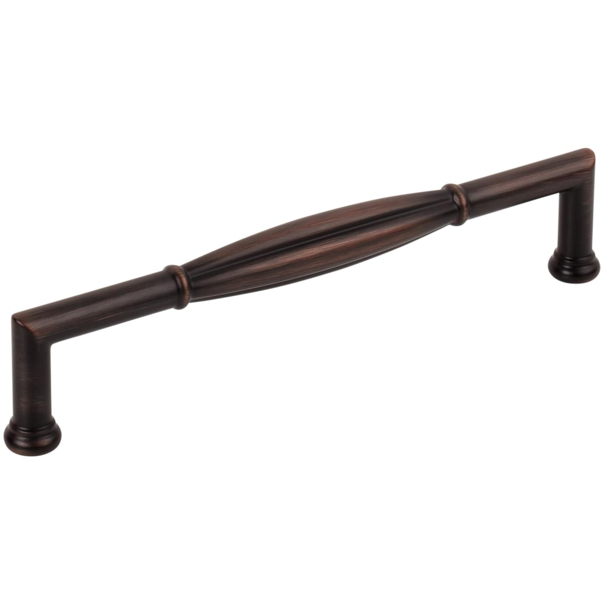 Jeffrey Alexander - 686-160DBAC - Southerland 6-5/16" (160mm) Center to Center Traditional Ridged Barrel Cabinet Handle / Drawer Pull in Brushed Oil Rubbed Bronze