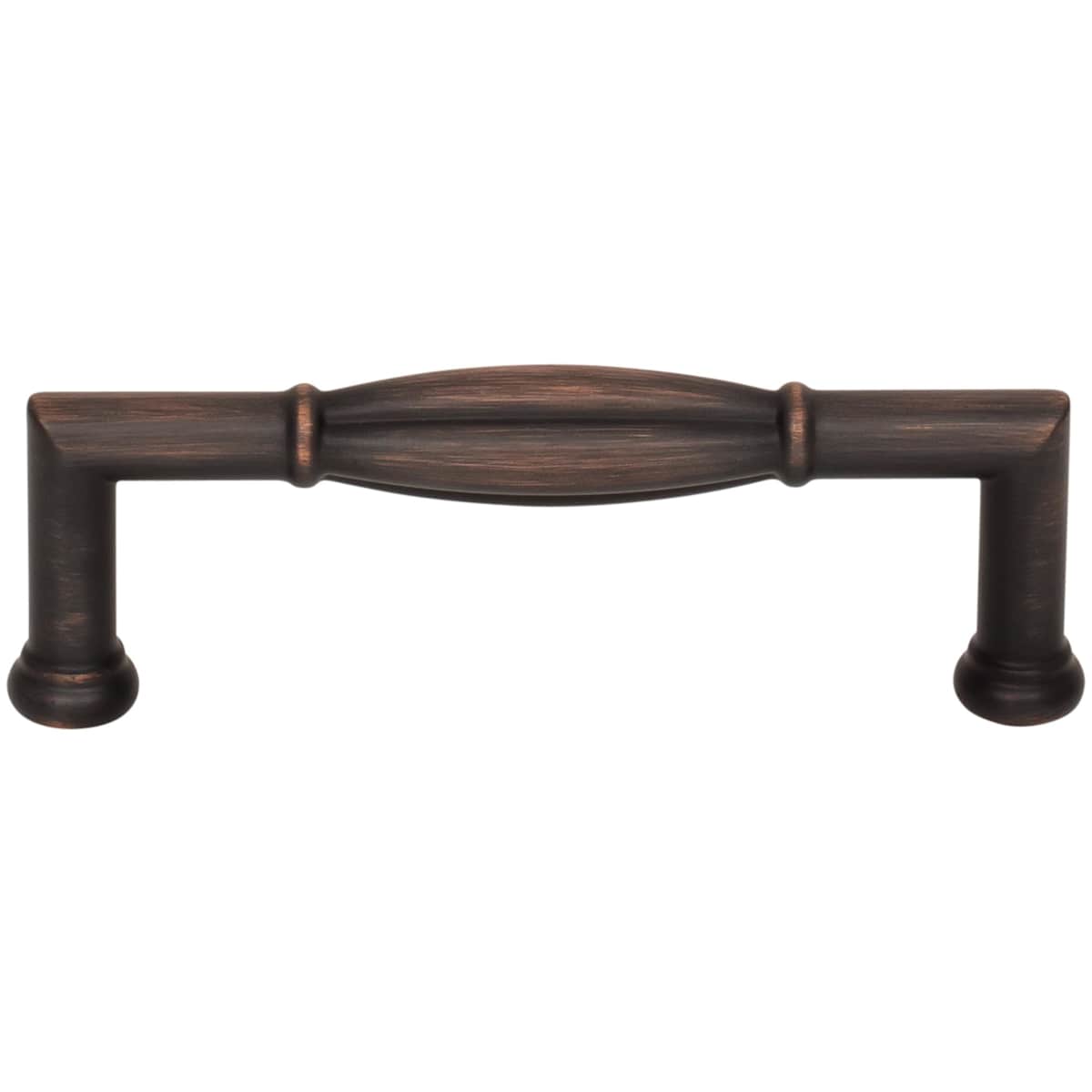 Jeffrey Alexander - 686-96SN - Southerland 3-3/4" (96mm) Center to Center Traditional Ridged Barrel Cabinet Handle / Drawer Pull in Satin Nickel