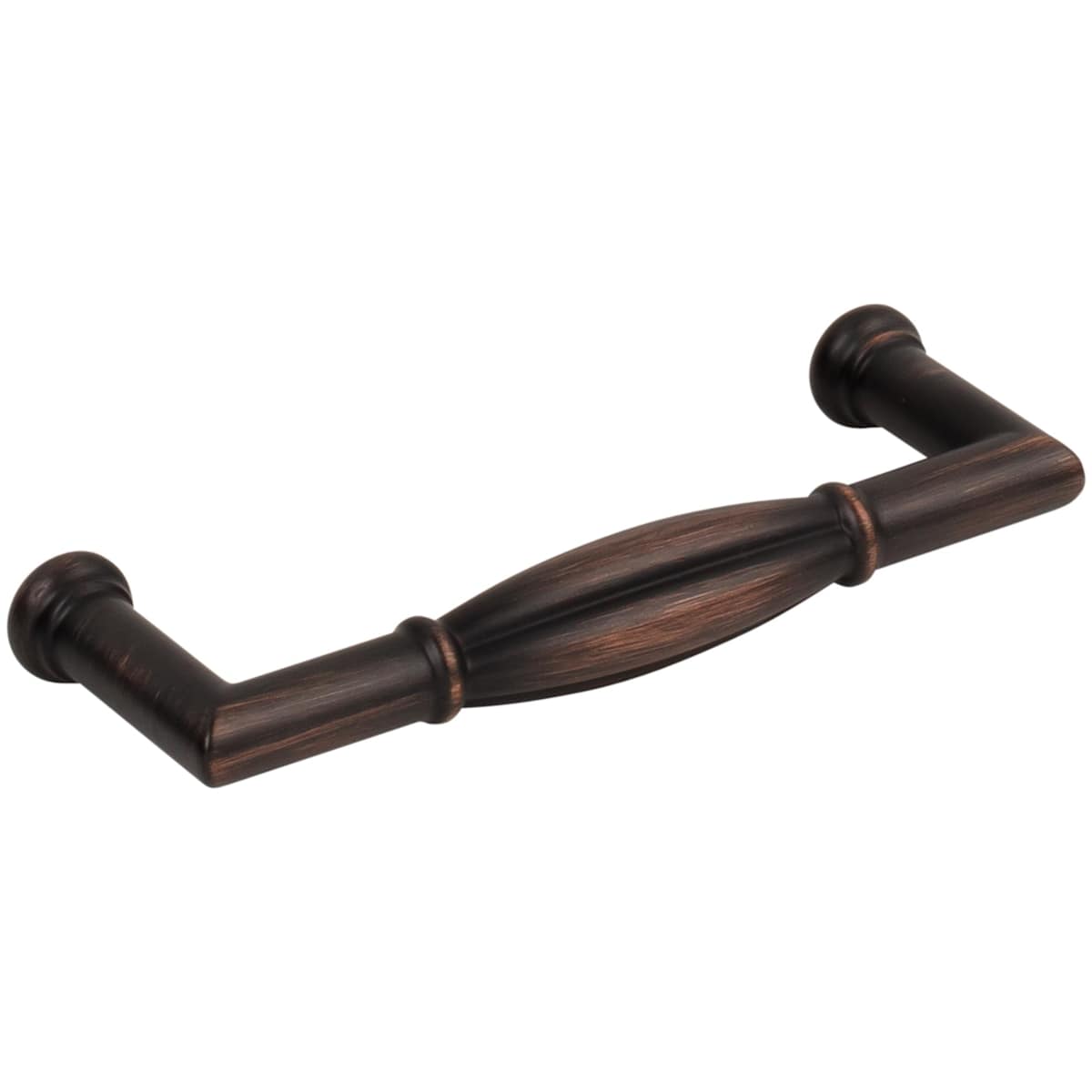 Jeffrey Alexander - 686-96SN - Southerland 3-3/4" (96mm) Center to Center Traditional Ridged Barrel Cabinet Handle / Drawer Pull in Satin Nickel