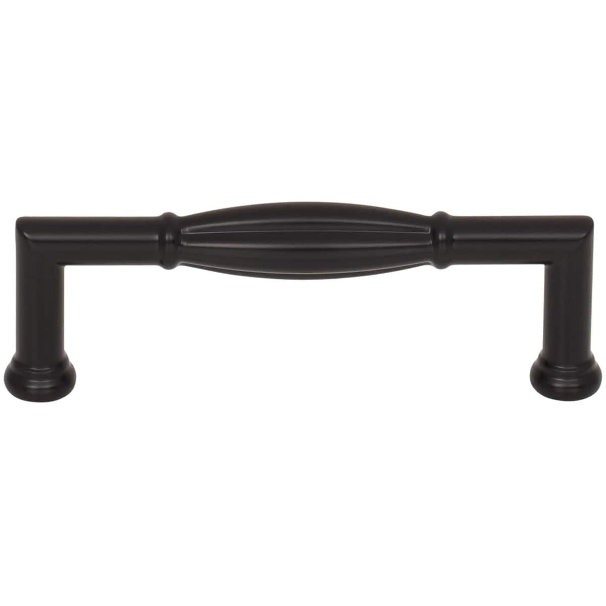Jeffrey Alexander - 686-96SN - Southerland 3-3/4" (96mm) Center to Center Traditional Ridged Barrel Cabinet Handle / Drawer Pull in Satin Nickel