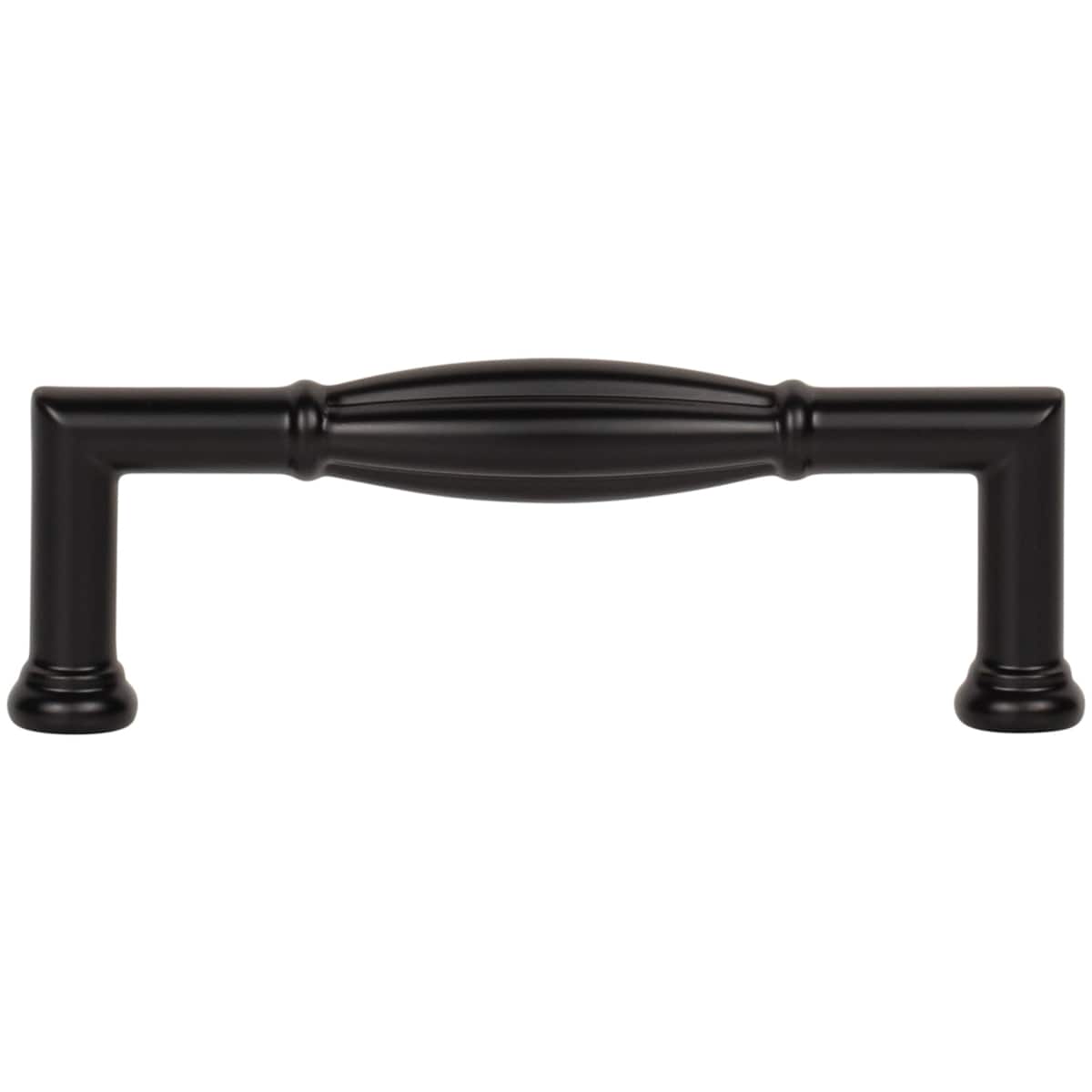 Jeffrey Alexander - 686-96SN - Southerland 3-3/4" (96mm) Center to Center Traditional Ridged Barrel Cabinet Handle / Drawer Pull in Satin Nickel