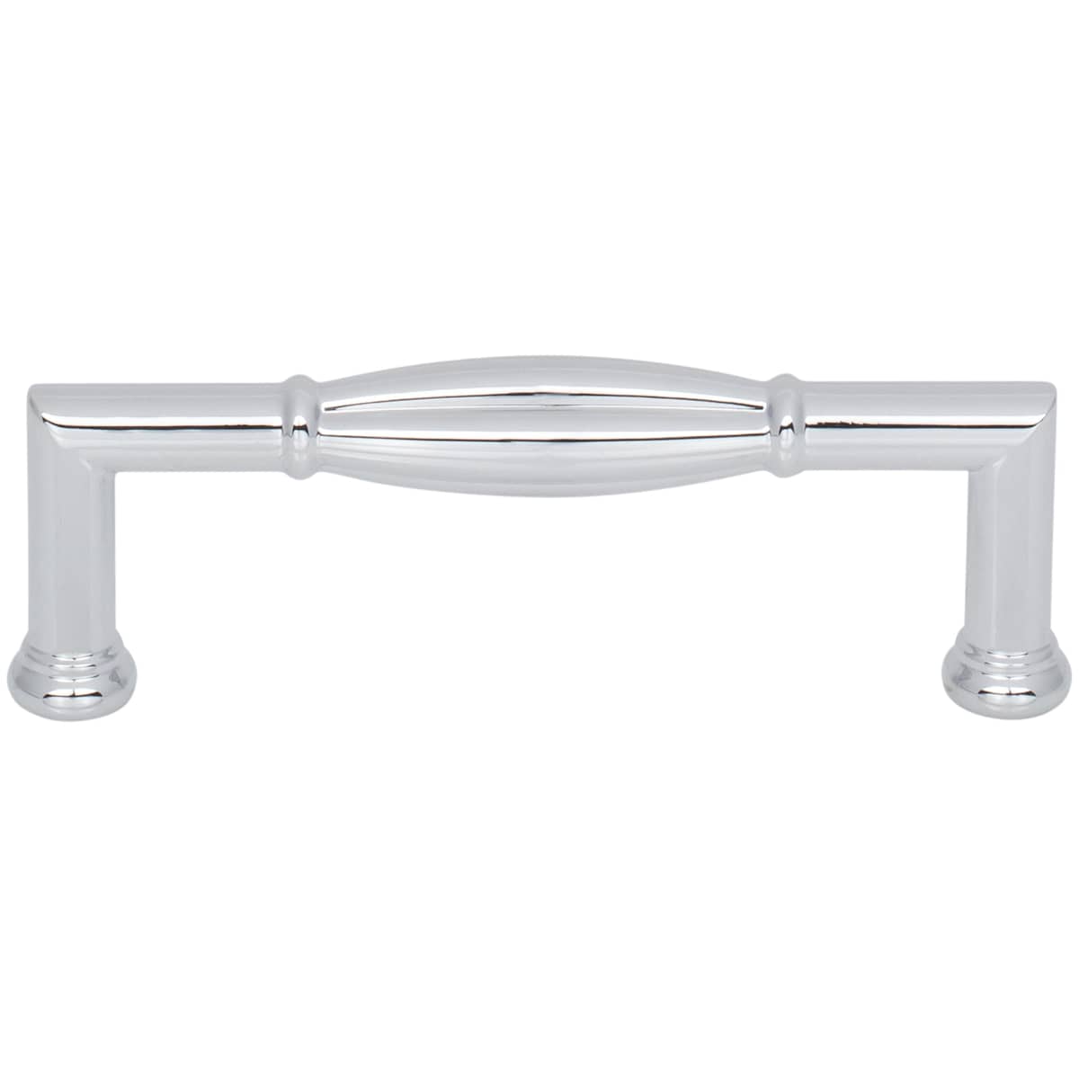 Jeffrey Alexander - 686-96SN - Southerland 3-3/4" (96mm) Center to Center Traditional Ridged Barrel Cabinet Handle / Drawer Pull in Satin Nickel