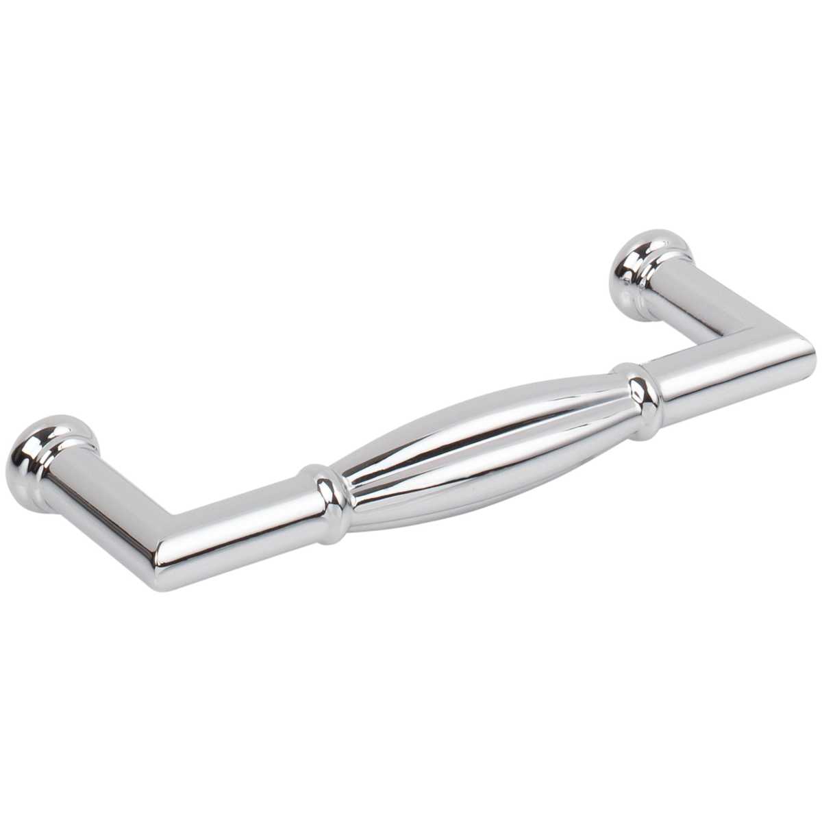 Jeffrey Alexander - 686-96SN - Southerland 3-3/4" (96mm) Center to Center Traditional Ridged Barrel Cabinet Handle / Drawer Pull in Satin Nickel