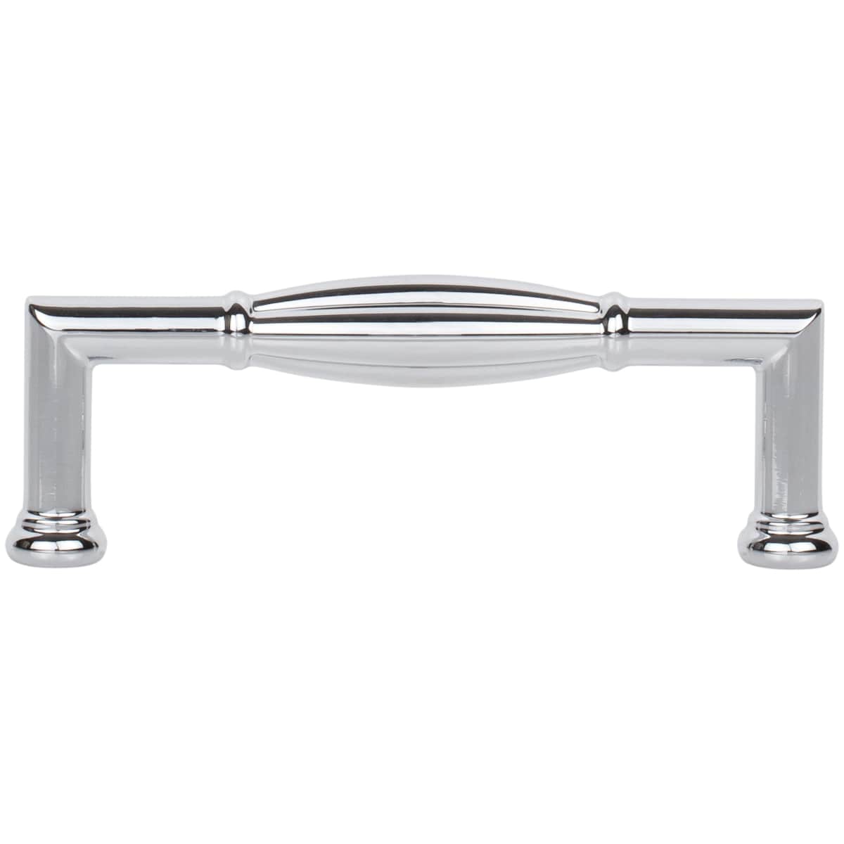 Jeffrey Alexander - 686-96SN - Southerland 3-3/4" (96mm) Center to Center Traditional Ridged Barrel Cabinet Handle / Drawer Pull in Satin Nickel