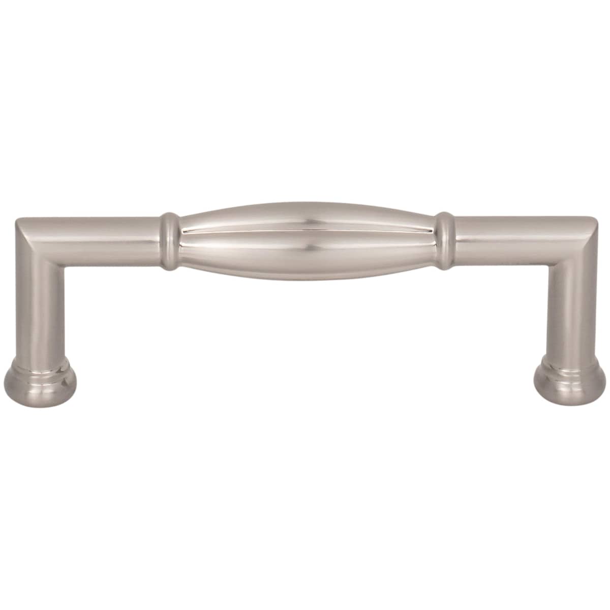 Jeffrey Alexander - 686-96SN - Southerland 3-3/4" (96mm) Center to Center Traditional Ridged Barrel Cabinet Handle / Drawer Pull in Satin Nickel