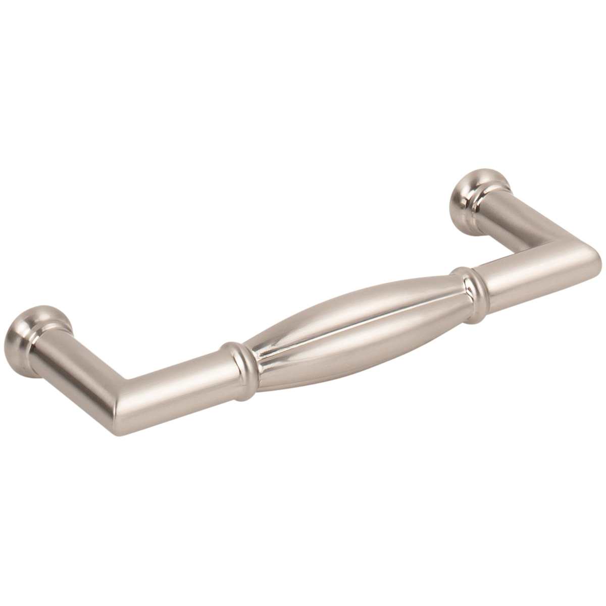 Jeffrey Alexander - 686-96SN - Southerland 3-3/4" (96mm) Center to Center Traditional Ridged Barrel Cabinet Handle / Drawer Pull in Satin Nickel