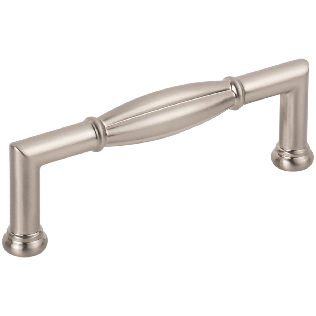 Jeffrey Alexander - 686-96SN - Southerland 3-3/4" (96mm) Center to Center Traditional Ridged Barrel Cabinet Handle / Drawer Pull in Satin Nickel
