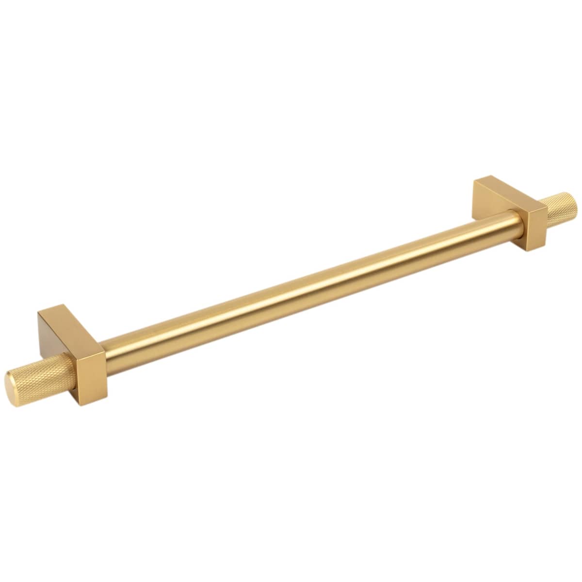 Jeffrey Alexander - 698-12SBZ - Larkin Outer Knurled 12" Center to Center Modern Industrial Appliance Bar Handle / Appliance Bar Pull in Satin Bronze