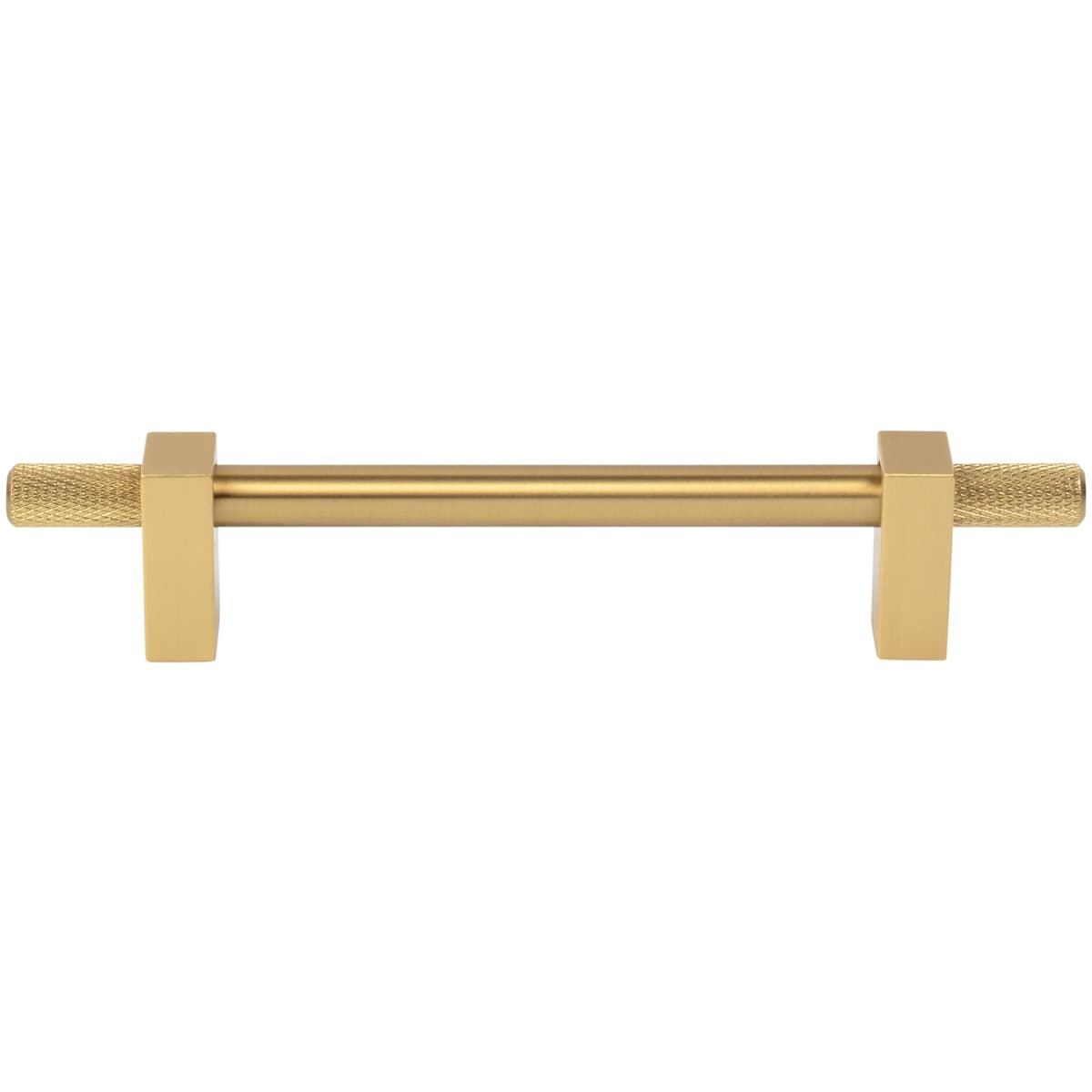 Jeffrey Alexander - 698-128MB - Larkin Outer Knurled 5-1/16" (128mm) Center to Center Modern Industrial Cabinet Bar Handle / Drawer Bar Pull in Matte Black