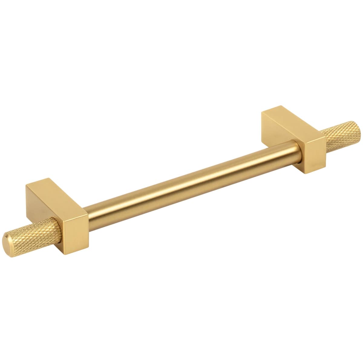 Jeffrey Alexander - 698-128MB - Larkin Outer Knurled 5-1/16" (128mm) Center to Center Modern Industrial Cabinet Bar Handle / Drawer Bar Pull in Matte Black