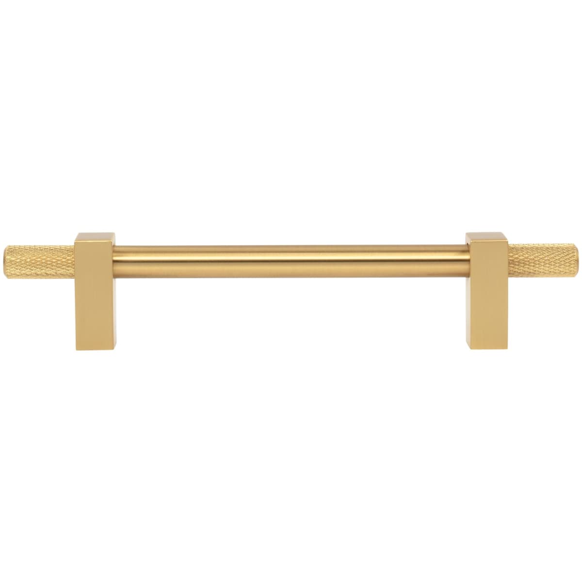 Jeffrey Alexander - 698-128MB - Larkin Outer Knurled 5-1/16" (128mm) Center to Center Modern Industrial Cabinet Bar Handle / Drawer Bar Pull in Matte Black