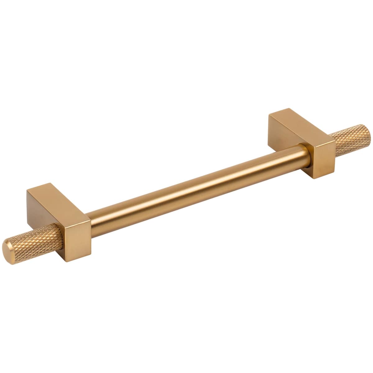 Jeffrey Alexander - 698-128MB - Larkin Outer Knurled 5-1/16" (128mm) Center to Center Modern Industrial Cabinet Bar Handle / Drawer Bar Pull in Matte Black