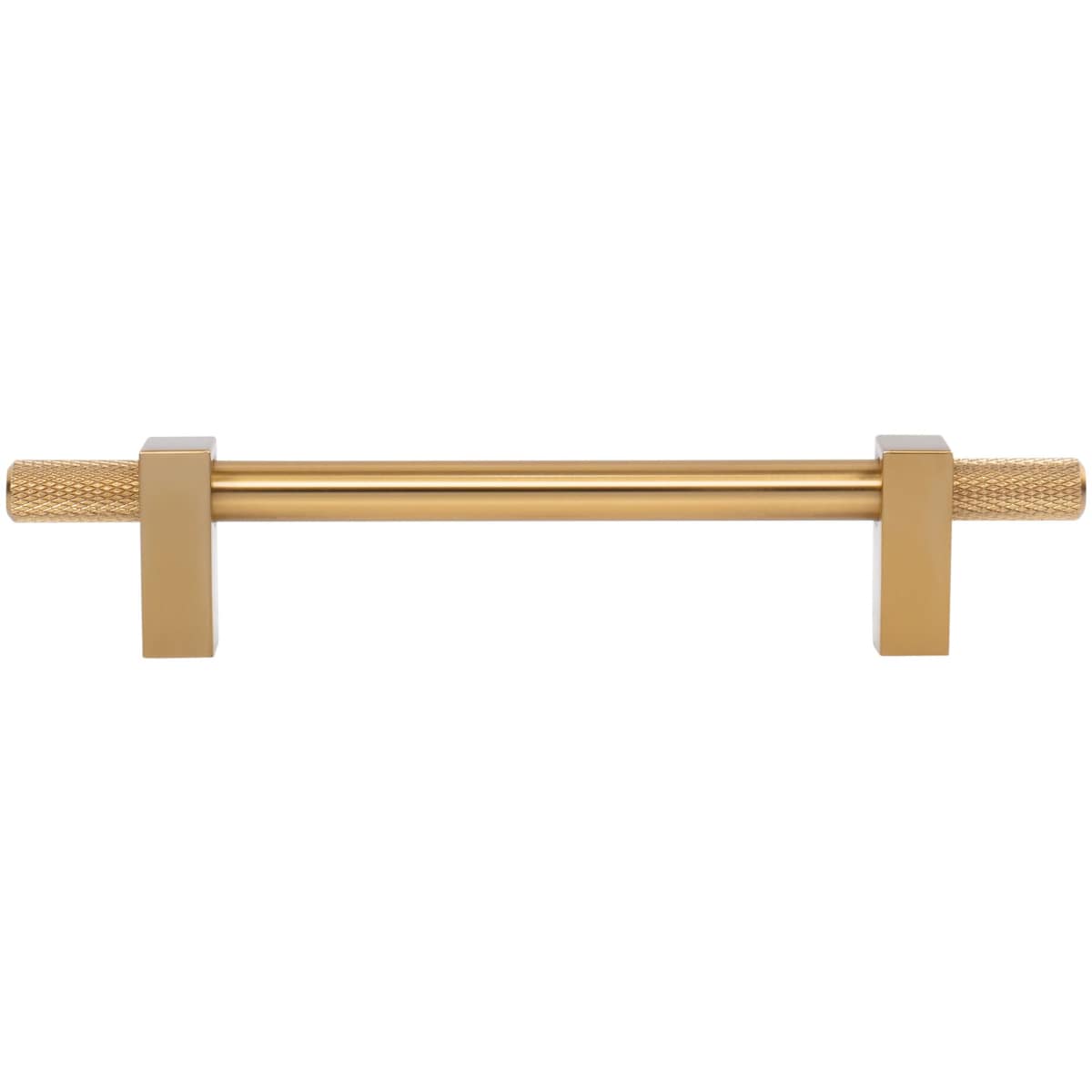 Jeffrey Alexander - 698-128MB - Larkin Outer Knurled 5-1/16" (128mm) Center to Center Modern Industrial Cabinet Bar Handle / Drawer Bar Pull in Matte Black