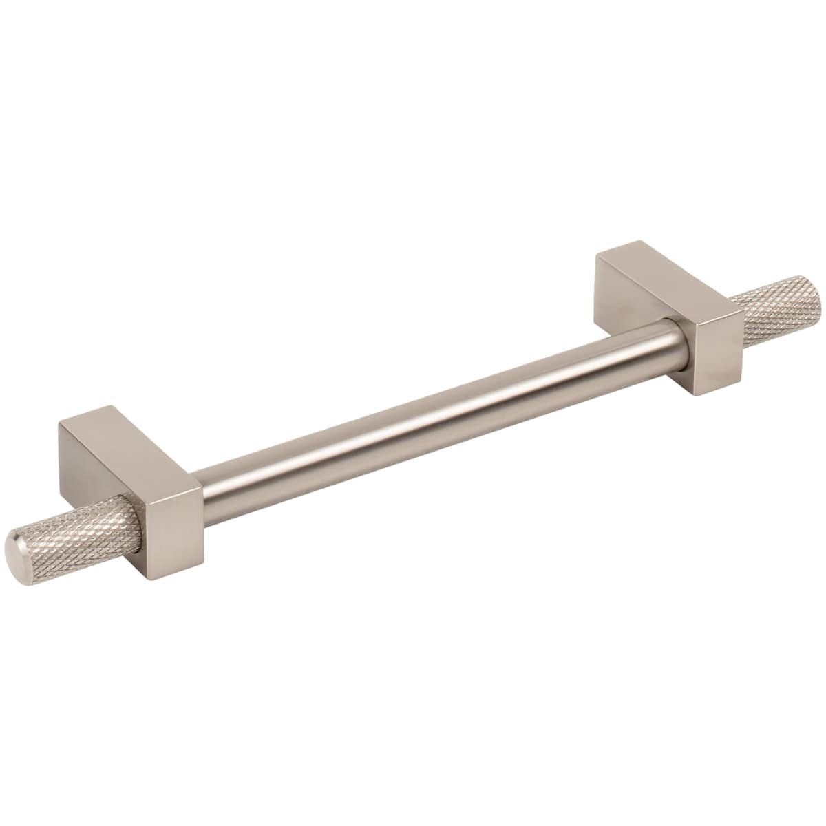 Jeffrey Alexander - 698-128MB - Larkin Outer Knurled 5-1/16" (128mm) Center to Center Modern Industrial Cabinet Bar Handle / Drawer Bar Pull in Matte Black