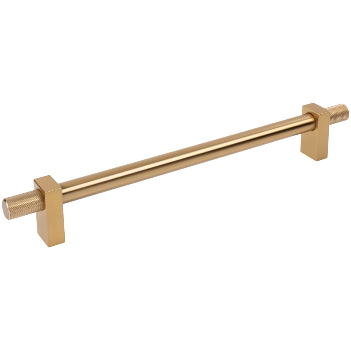 Jeffrey Alexander - 698-12SBZ - Larkin Outer Knurled 12" Center to Center Modern Industrial Appliance Bar Handle / Appliance Bar Pull in Satin Bronze