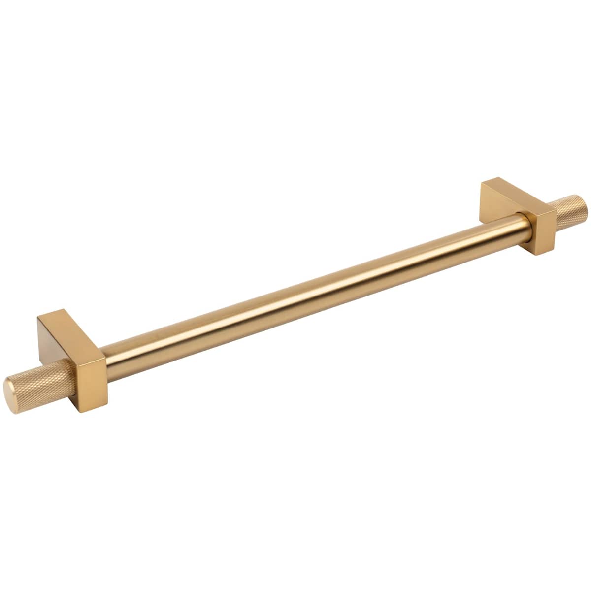 Jeffrey Alexander - 698-18BG - Larkin Outer Knurled 18" Center to Center Modern Industrial Appliance Bar Handle / Appliance Bar Pull in Brushed Gold