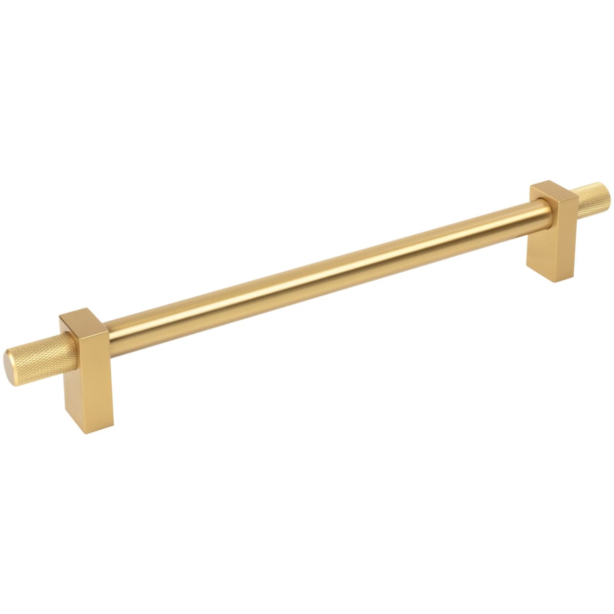 Jeffrey Alexander - 698-18BG - Larkin Outer Knurled 18" Center to Center Modern Industrial Appliance Bar Handle / Appliance Bar Pull in Brushed Gold