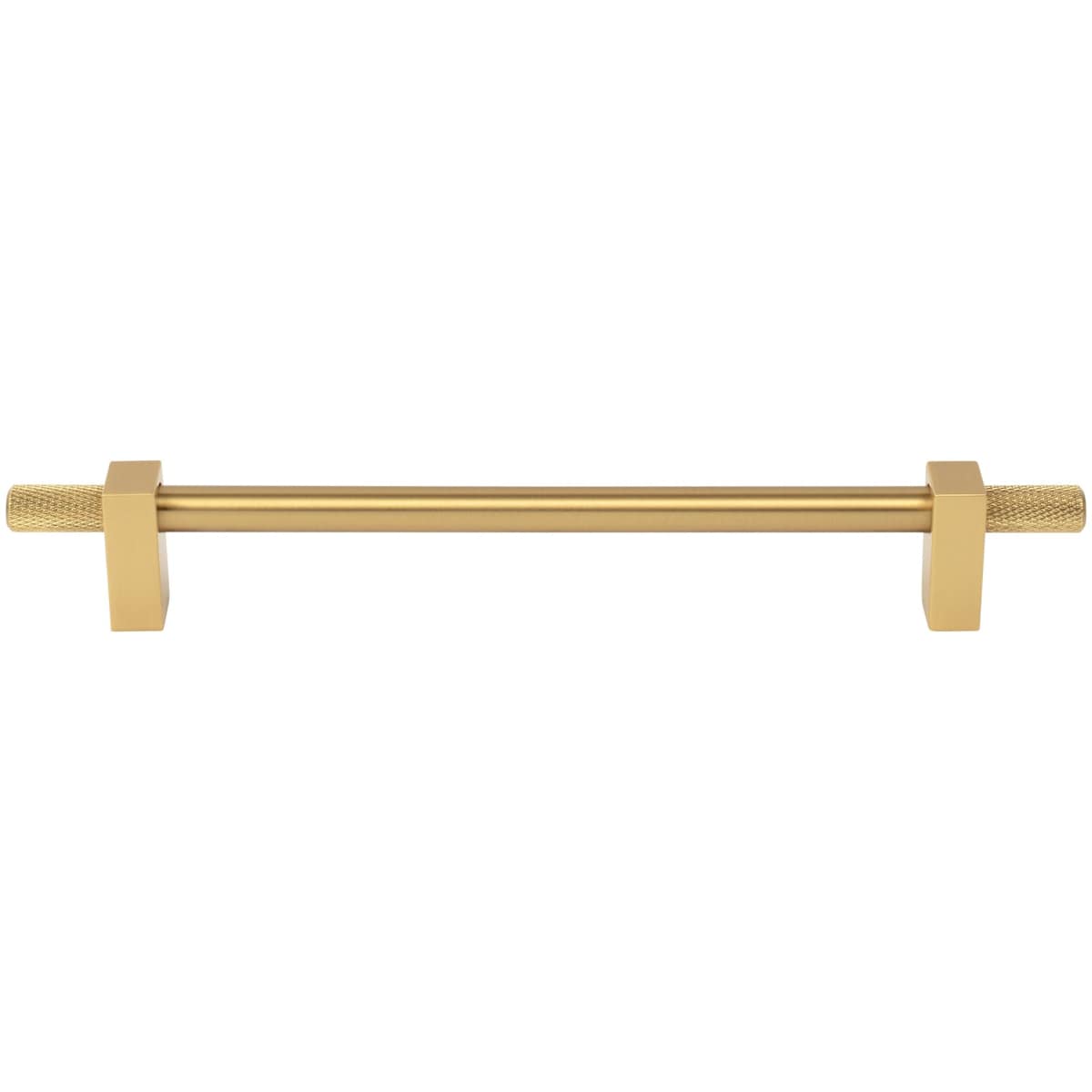 Jeffrey Alexander - 698-192SBZ - Larkin Outer Knurled 7-9/16" (192mm) Center to Center Modern Industrial Cabinet Bar Handle / Drawer Bar Pull in Satin Bronze