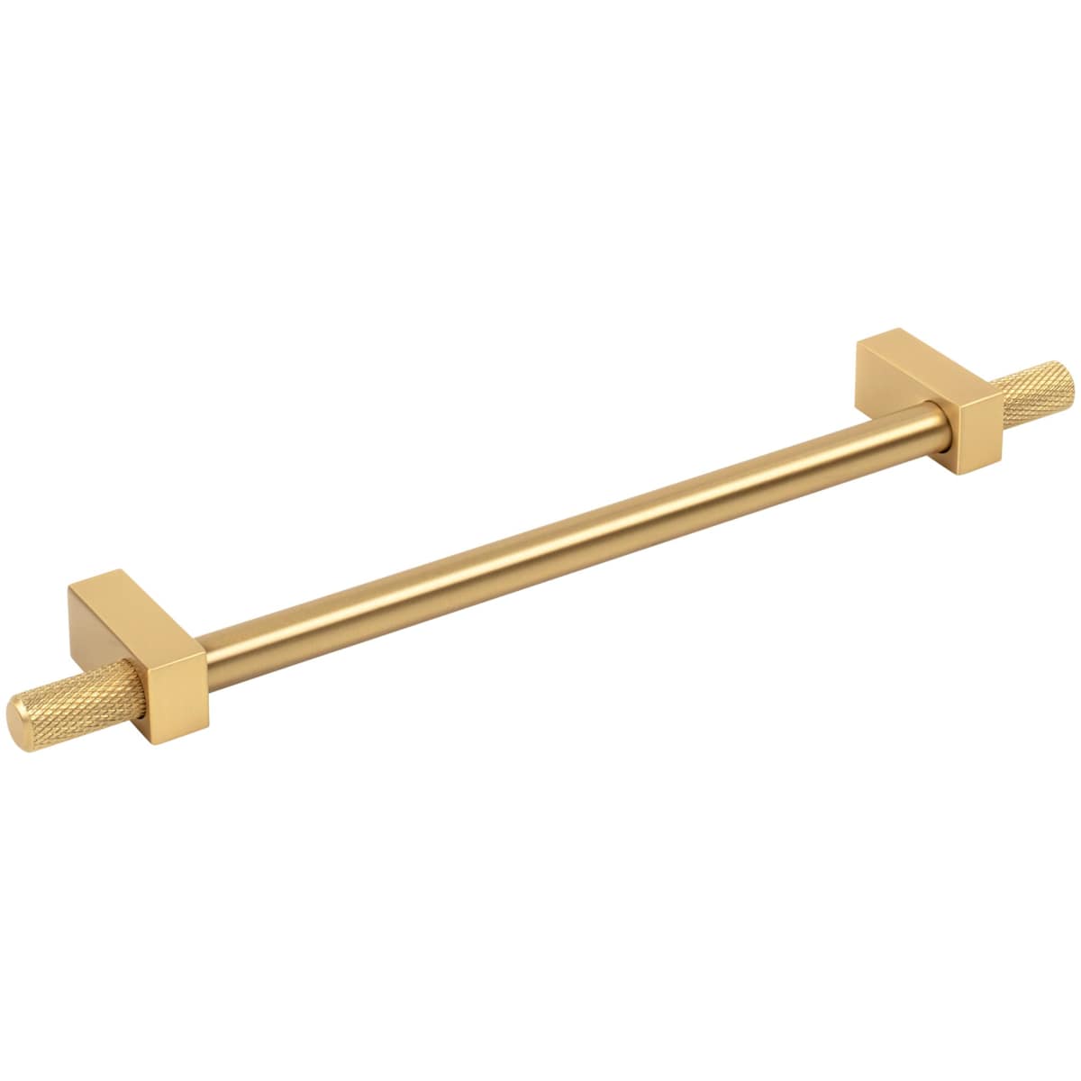 Jeffrey Alexander - 698-192SBZ - Larkin Outer Knurled 7-9/16" (192mm) Center to Center Modern Industrial Cabinet Bar Handle / Drawer Bar Pull in Satin Bronze