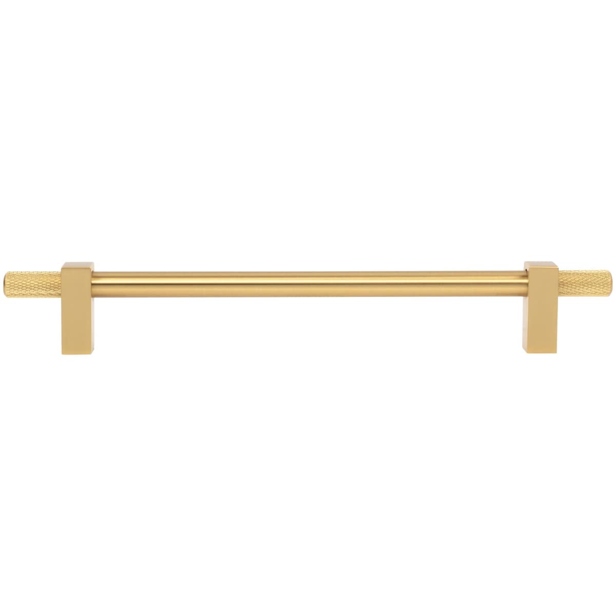 Jeffrey Alexander - 698-192SBZ - Larkin Outer Knurled 7-9/16" (192mm) Center to Center Modern Industrial Cabinet Bar Handle / Drawer Bar Pull in Satin Bronze