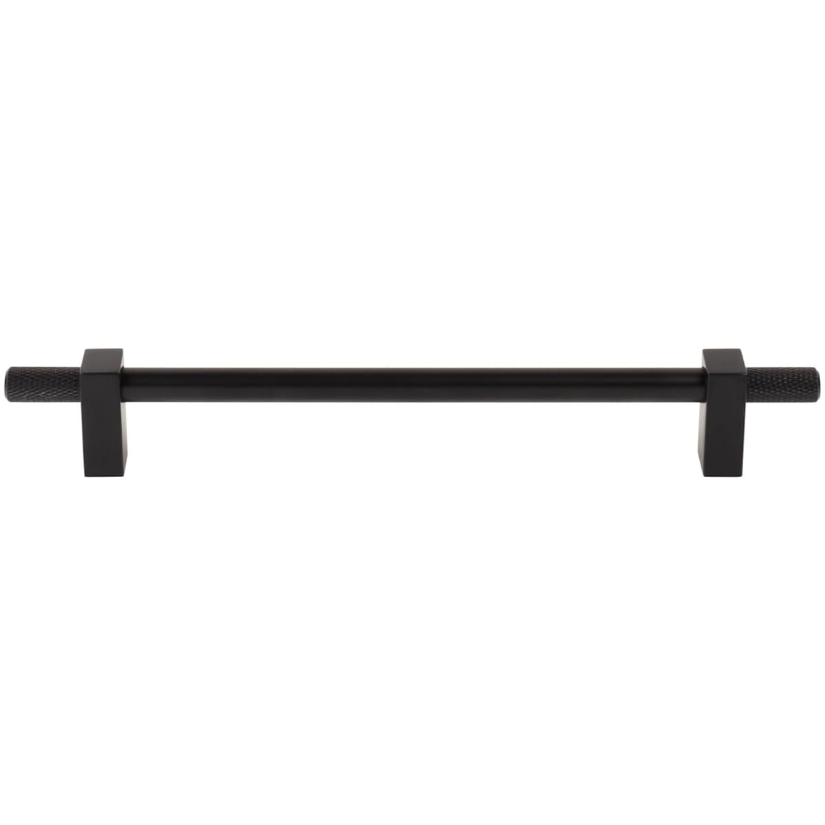 Jeffrey Alexander - 698-192SBZ - Larkin Outer Knurled 7-9/16" (192mm) Center to Center Modern Industrial Cabinet Bar Handle / Drawer Bar Pull in Satin Bronze