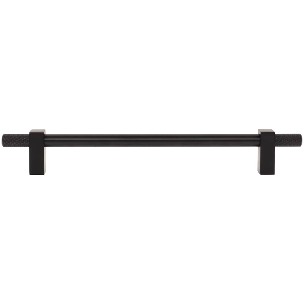 Jeffrey Alexander - 698-192SBZ - Larkin Outer Knurled 7-9/16" (192mm) Center to Center Modern Industrial Cabinet Bar Handle / Drawer Bar Pull in Satin Bronze